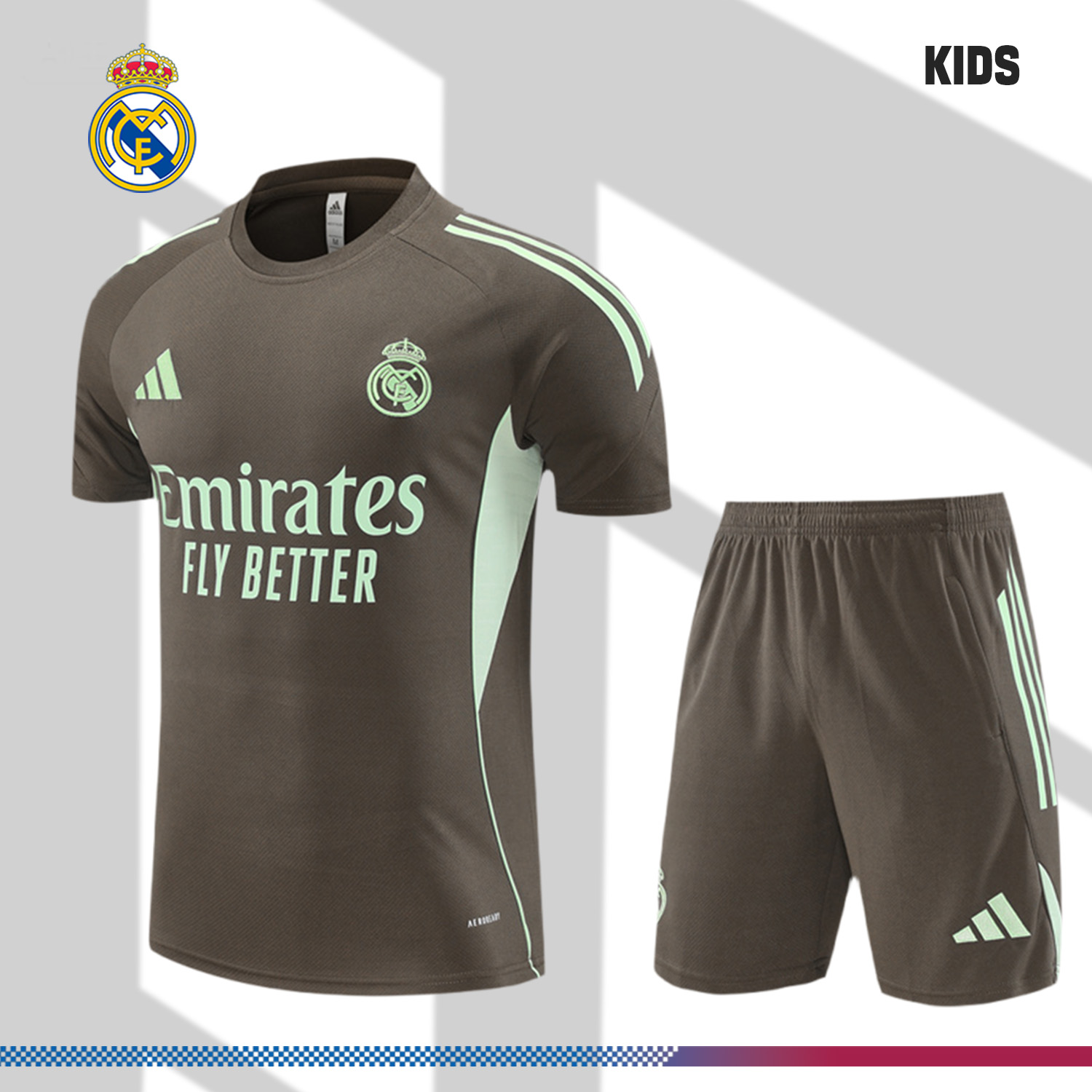 2025/2026 Real Madrid Short Sleeve Training Jersey for Kids (Adult Kids Kit)