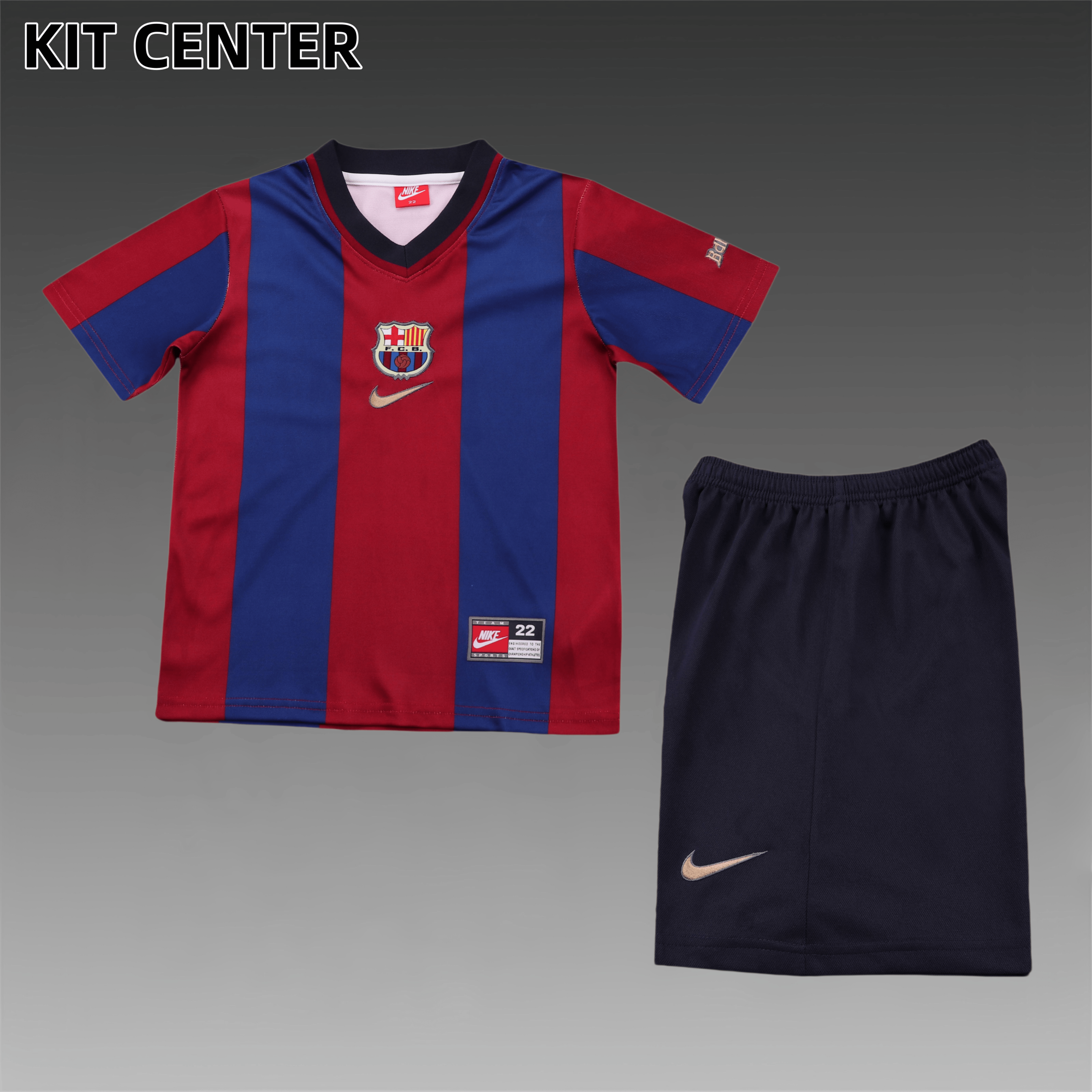 1998/1999 Barcelona home Retro Football Shirt (Kids Kit)
