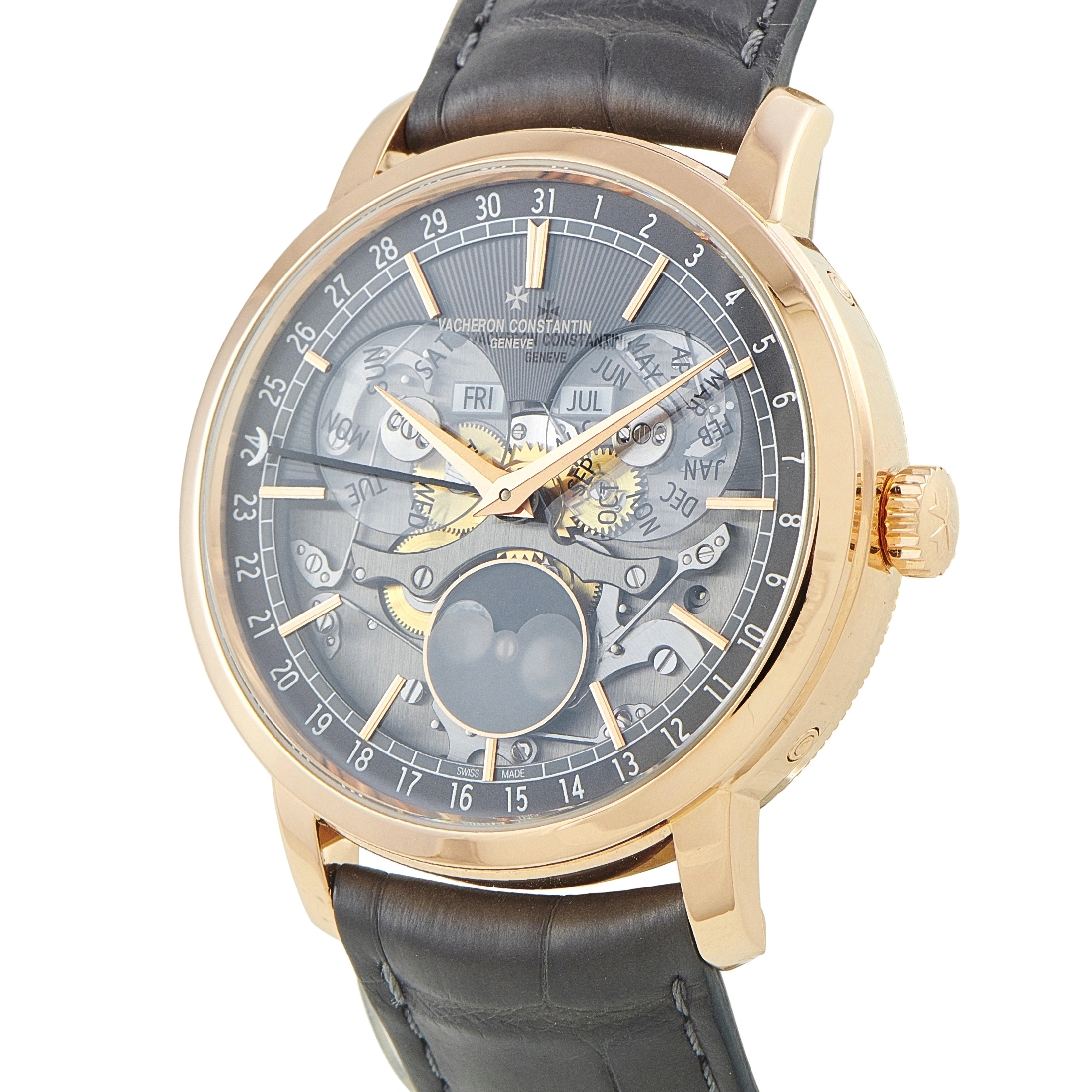 Vacheron ConstantinTraditionelle Complete Calendar Openface Pink Gold Watch 4020T/000R-B654