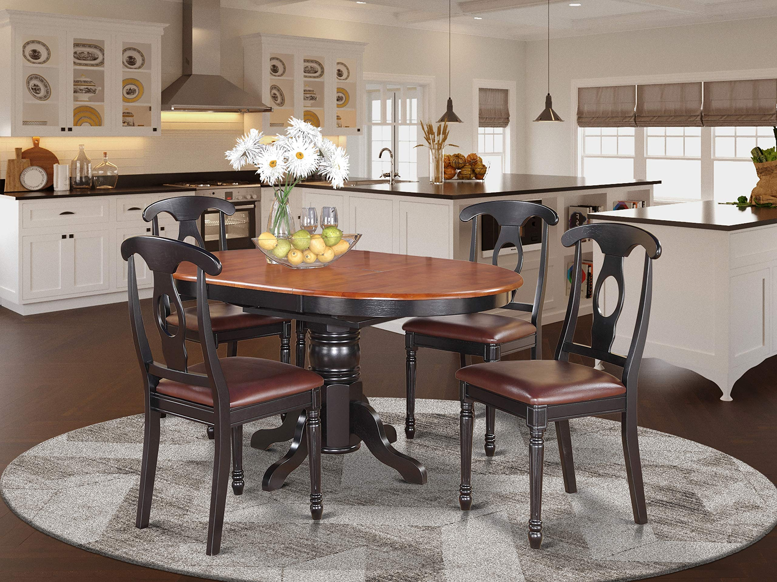 5 Pc Dining Room Set for 4-Oval Dining Table & 4 Dining Chairs