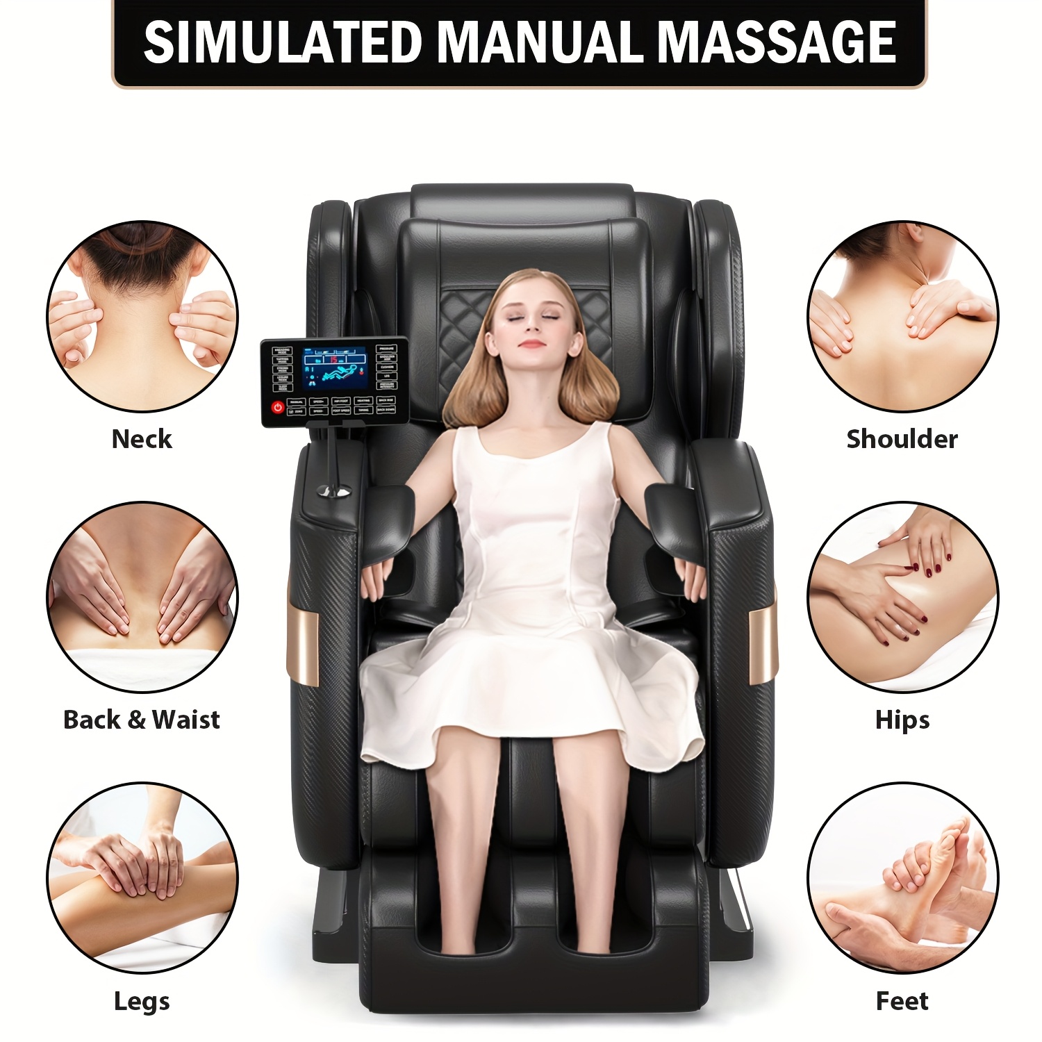 2025 Zero Gravity Multifunctional Full-Body Massage Chair, with foot massage, waist heating, and full-body airbag relaxation functions