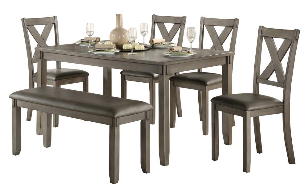 6-Piece Pack Dinette Set, Gray