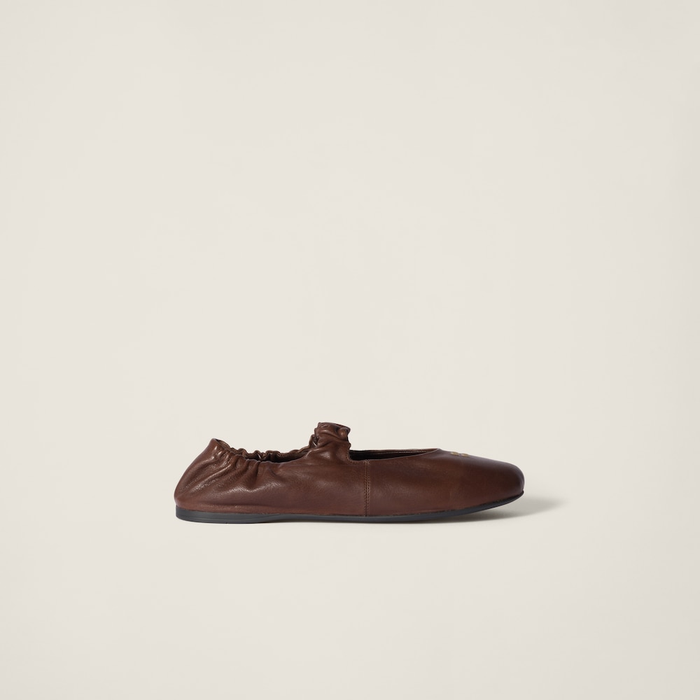 Ruches nappa leather ballerinas