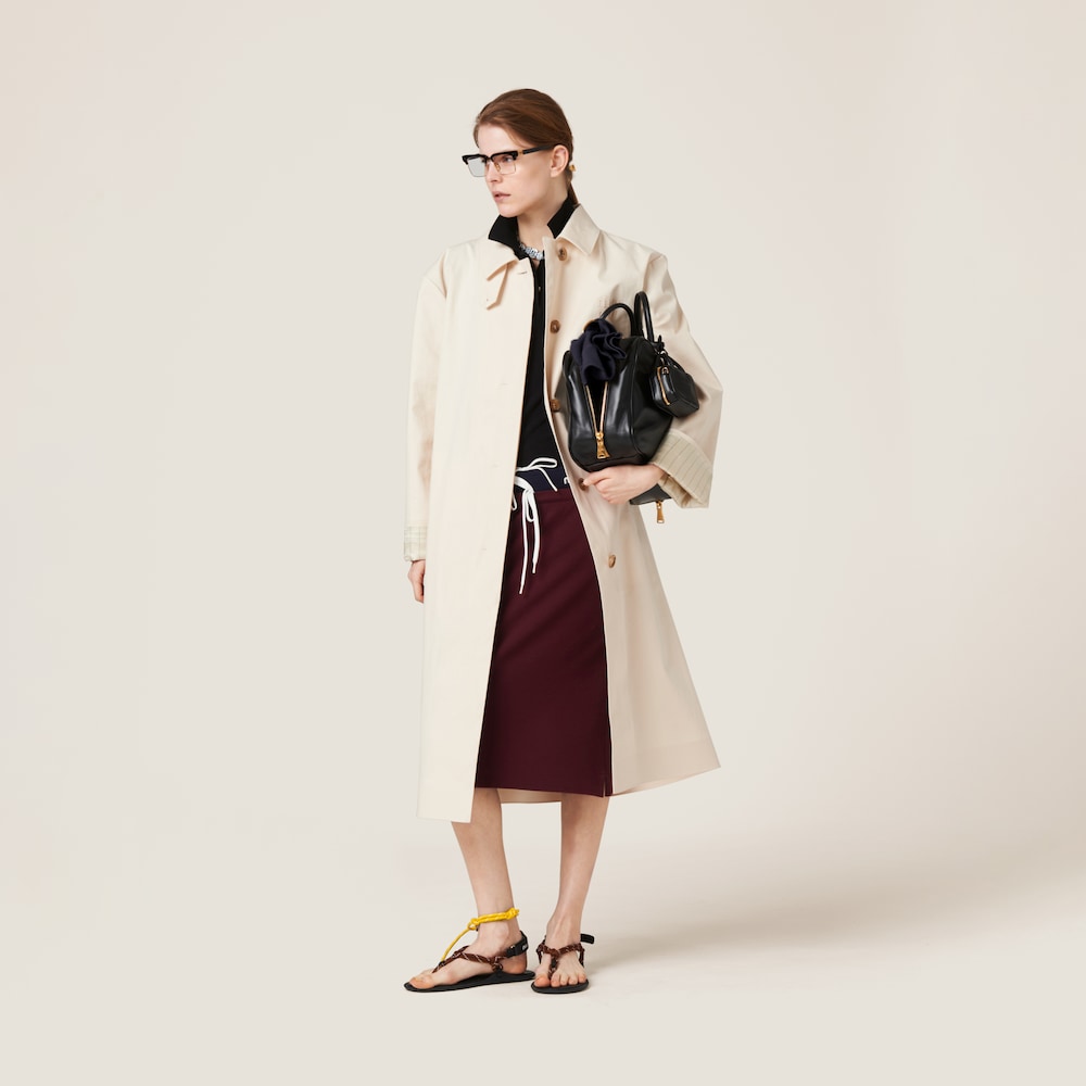 Single-breasted double cotton raincoat