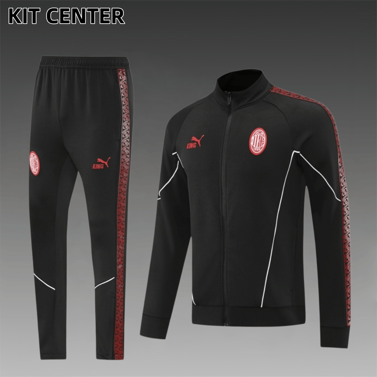 25/26  AC Milan Full Zipper Training Suit (Adult Set)