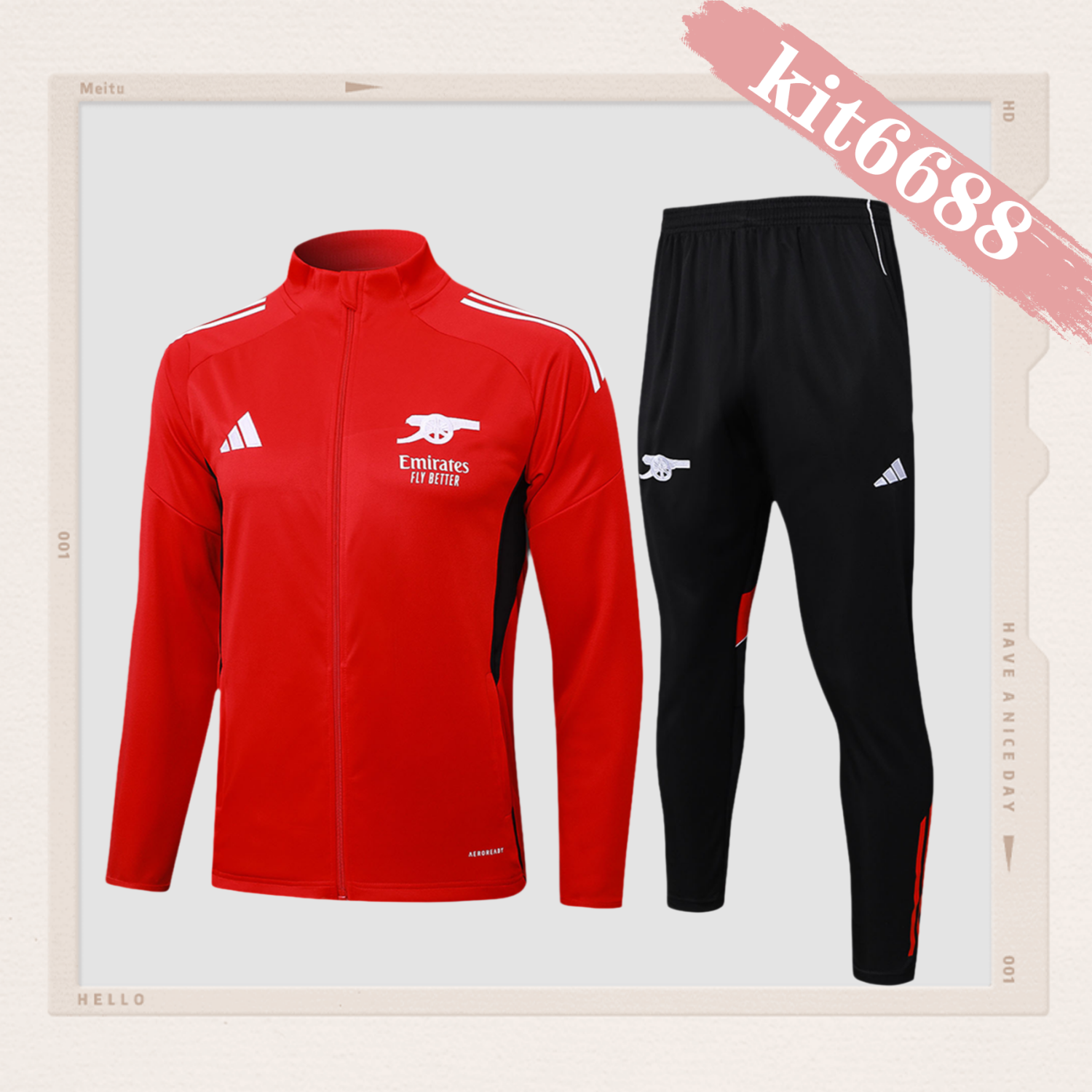 2025/2026 Arsenal Red Kids Full Zip Training Wear (Kids Kit)