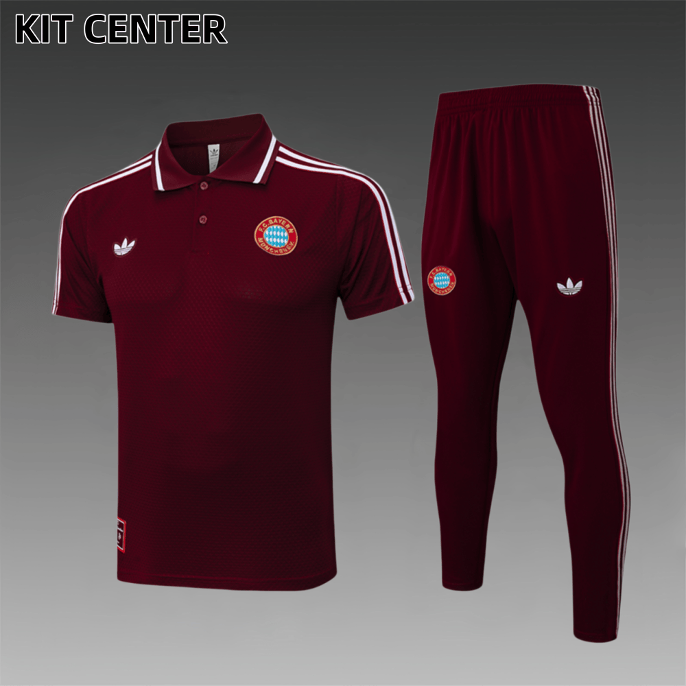 2025/2026 Bayern Munich Polo Dark Red Retro Edition (Adult Kit)