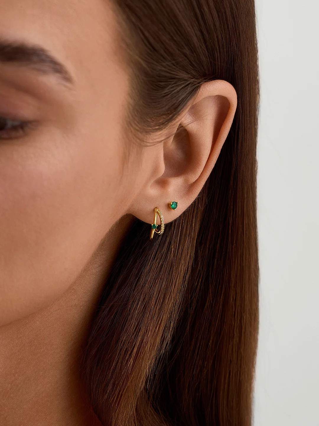 Mini Emerald Studs