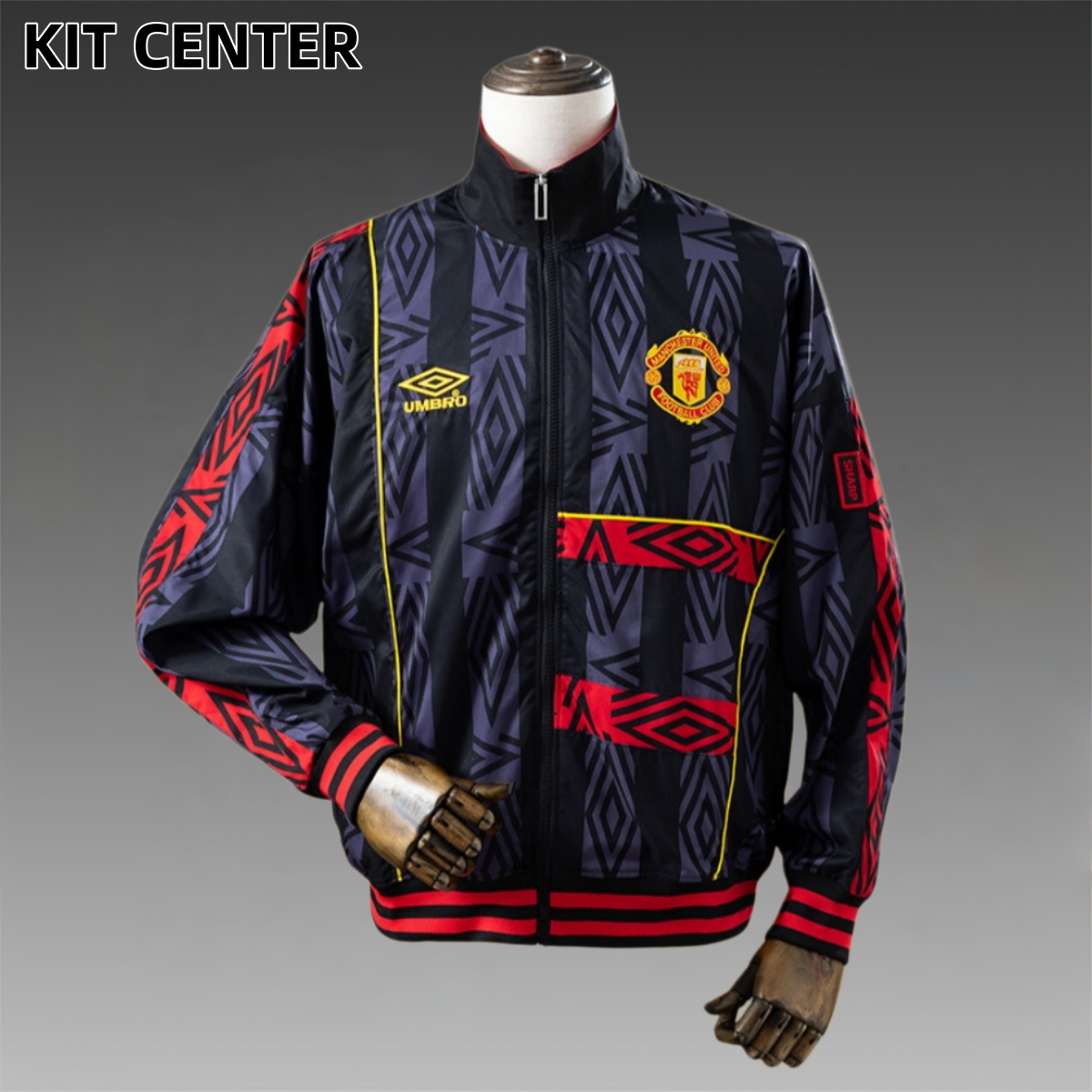 92/94 Manchester United Retro Windbreaker - Black