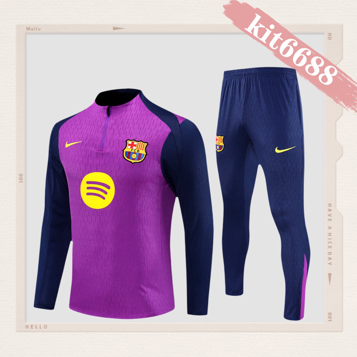 2025/2026 Barcelona Adults Half-Zip Training Kits (Adults Kit)