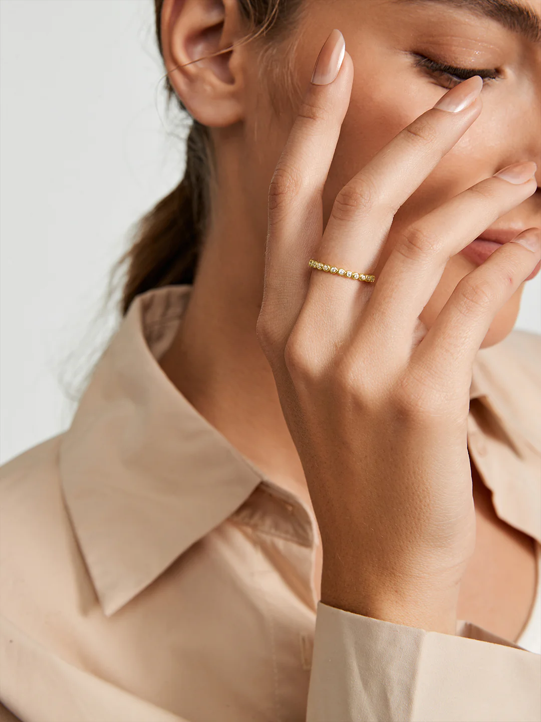 Crystal Bezel Eternity Ring