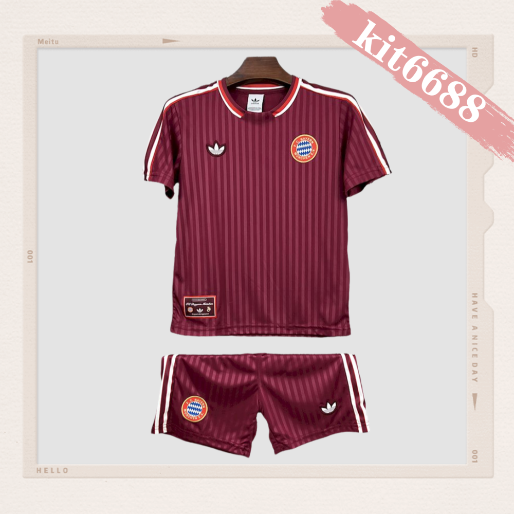 2025/2026 Bayern Munich Retro Home Football Shorts (Kids Kit socks)
