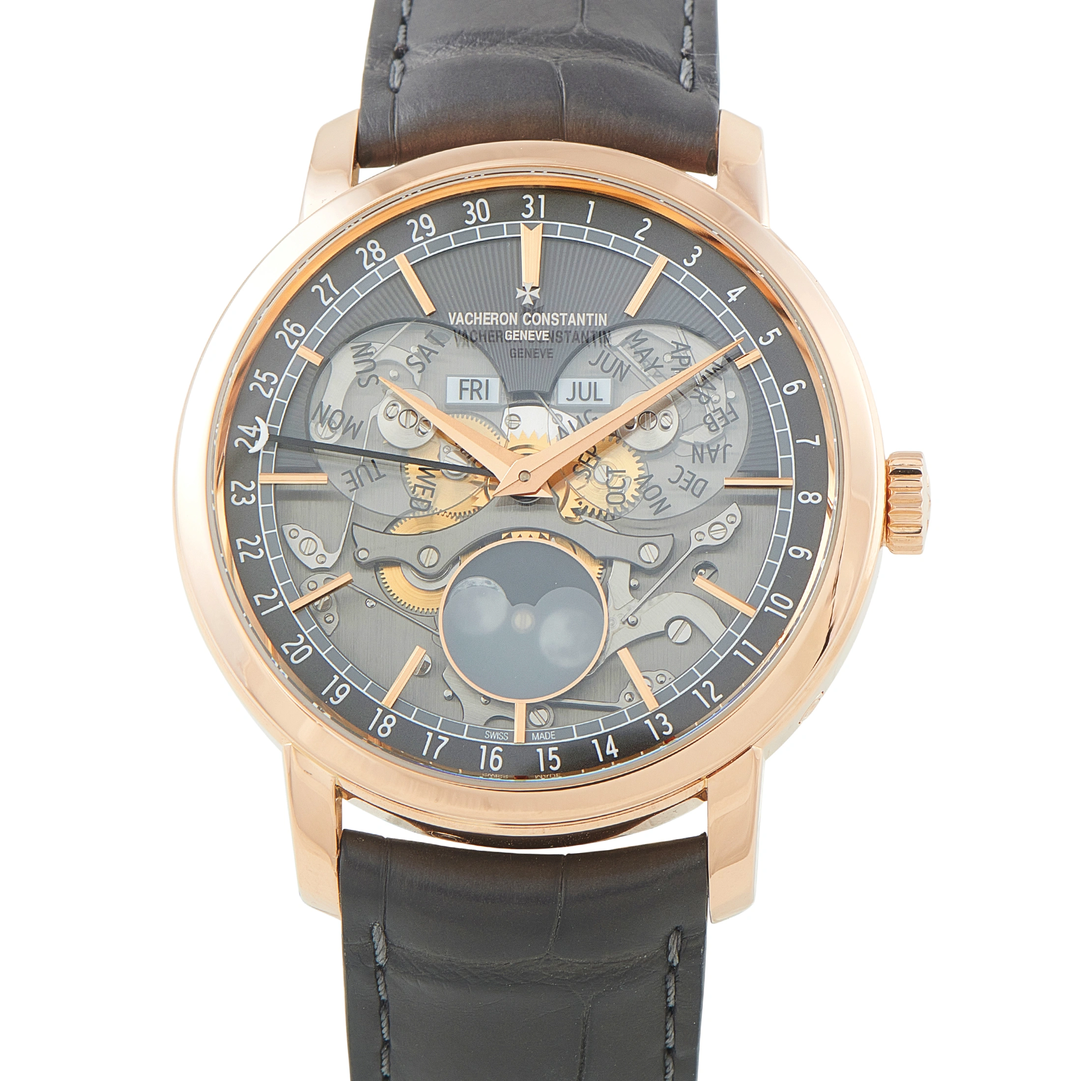 Vacheron ConstantinTraditionelle Complete Calendar Openface Pink Gold Watch 4020T/000R-B654