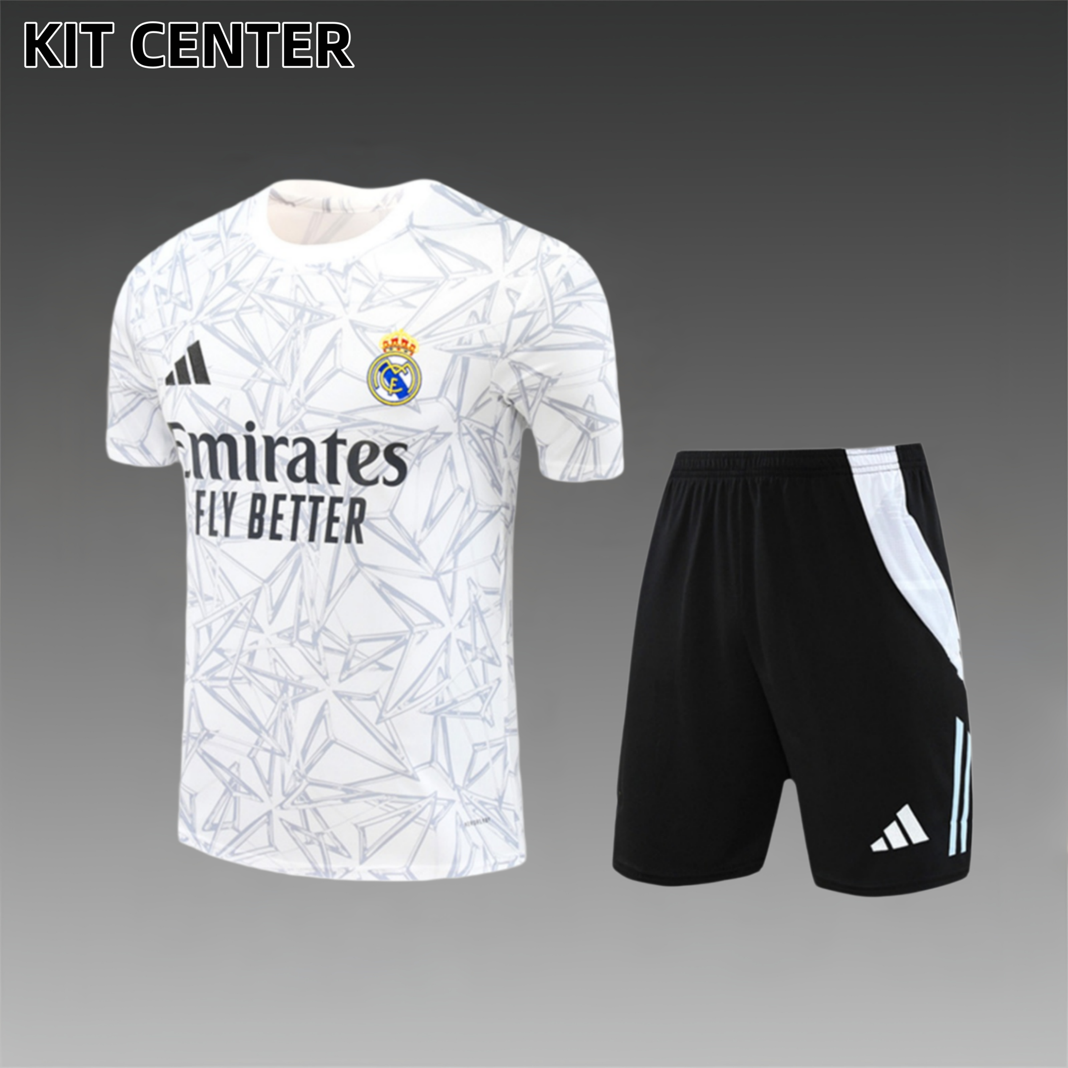 2024/2025 Real Madrid White Adult Short Sleeve Training Suit (Adult Kit)