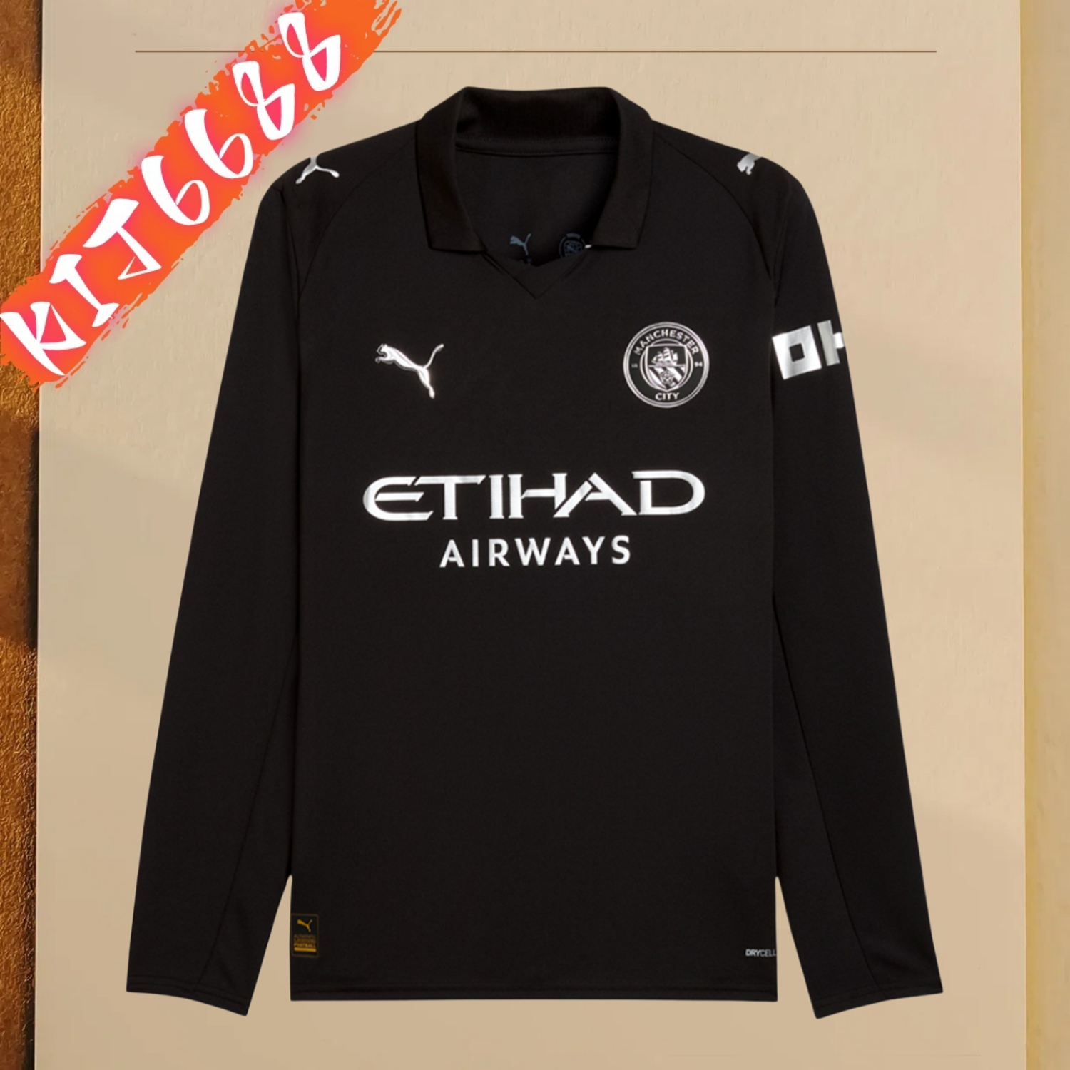 2025/2026 Manchester City FC Away Long Sleeve Football Shirt (Fans)