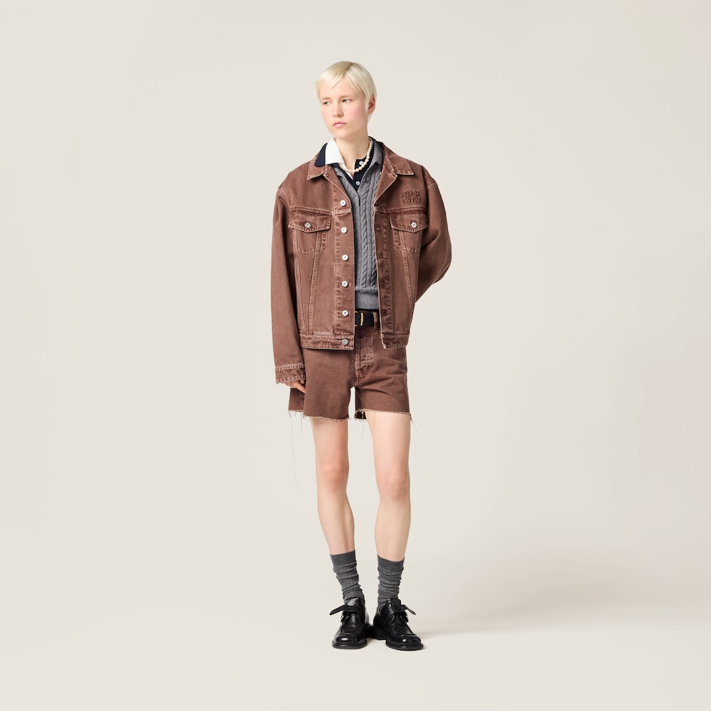 Garment-dyed denim blouson