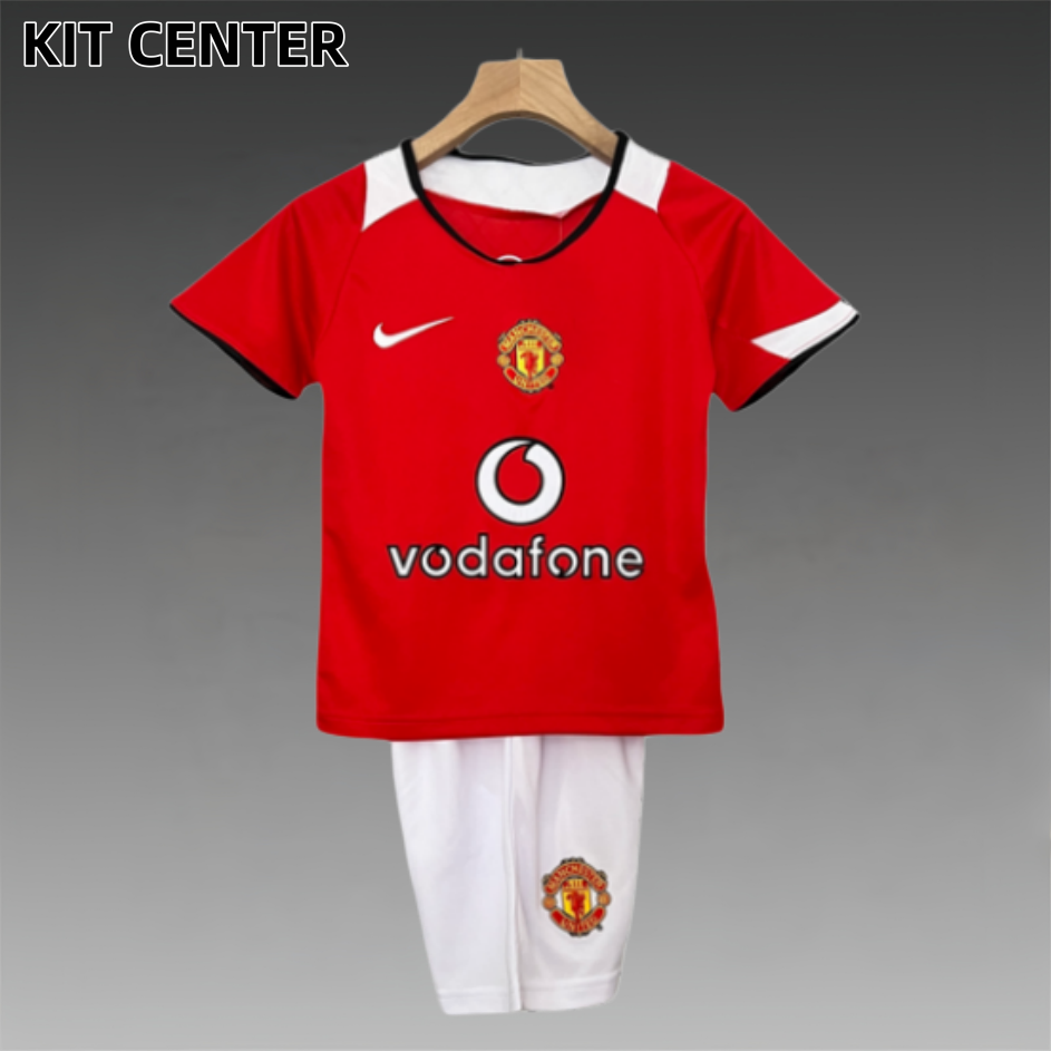 05/06 Manchester United home ground Retro Football Soccer Kids Kit