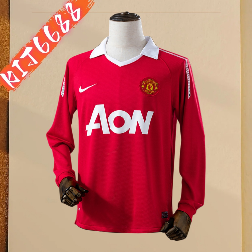 10/11 Manchester United home  long sleeved retro football jersey