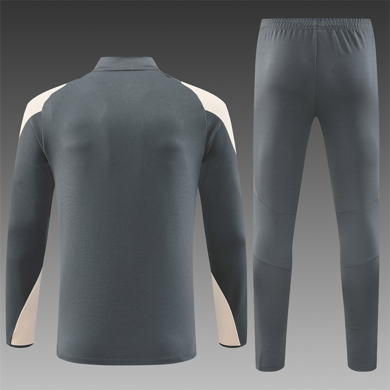 24/25 Real Madrid grey Half Zip Training Kit (Adult Kids Kit)