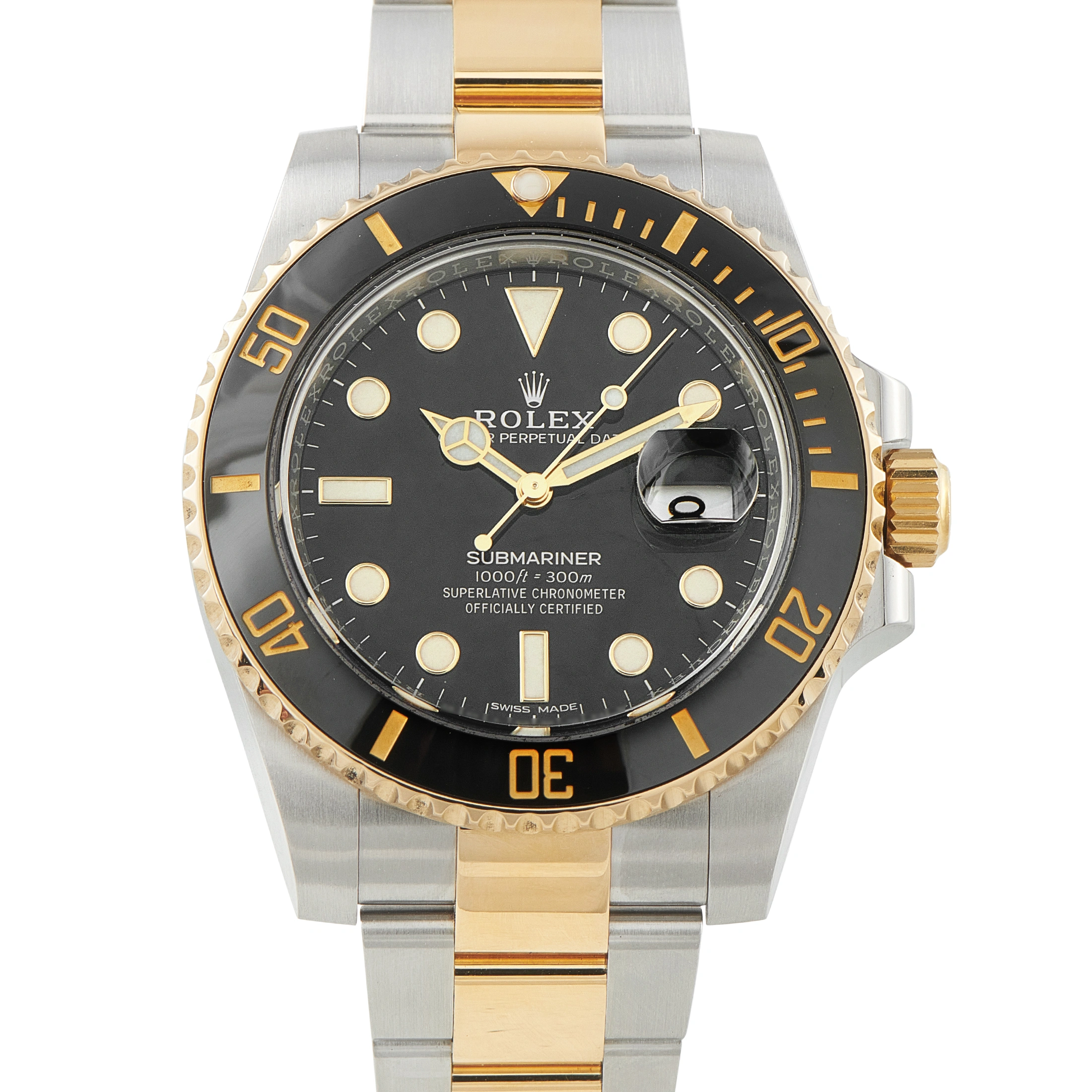 RolexSubmariner Date Yellow Rolesor Watch 116613LN