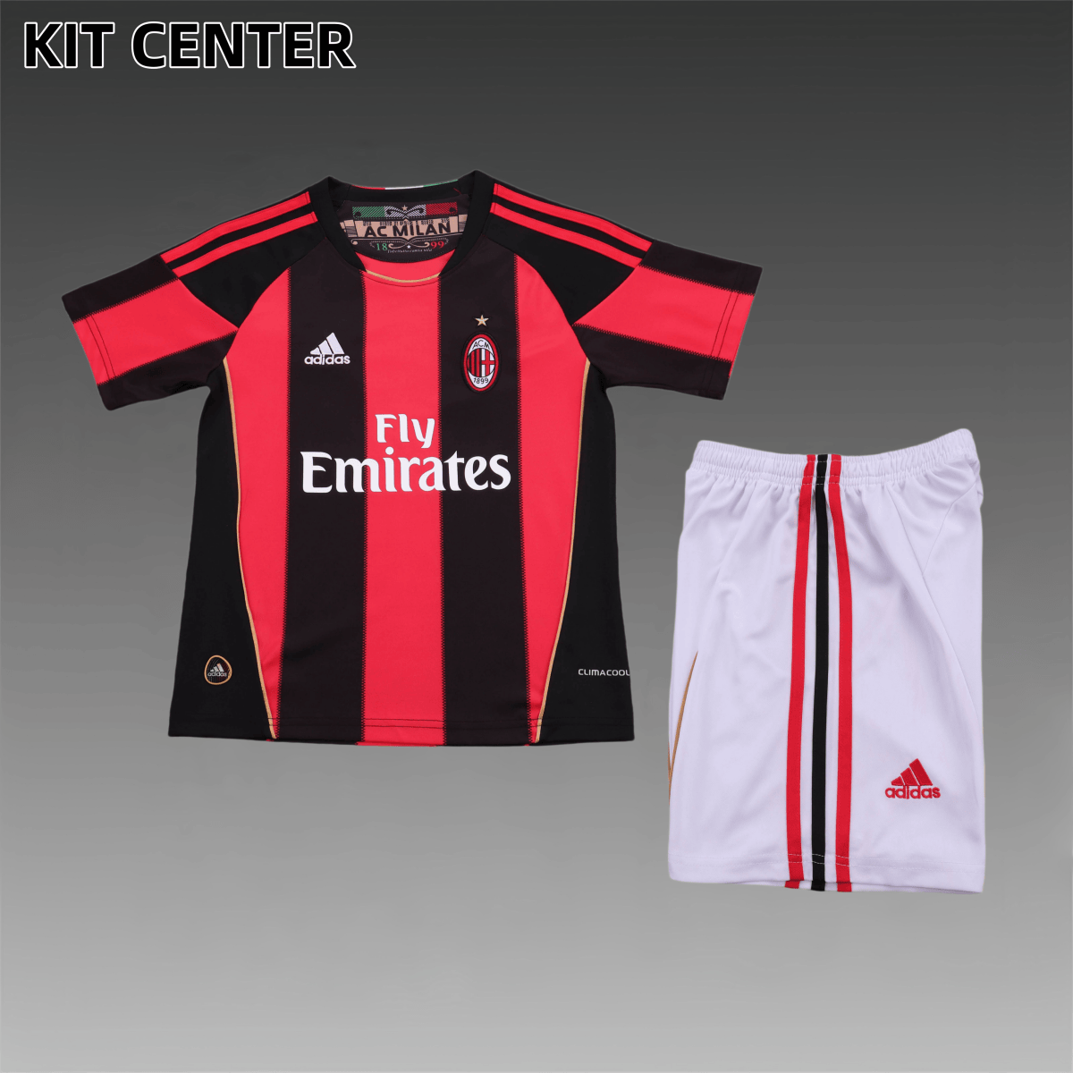 复制2011/2012 AC Milan home Retro Football Jersey (Kids Kit)