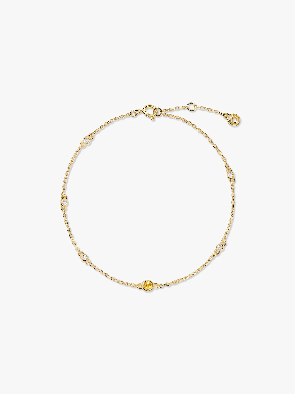 Citrine & Sapphire Station Bracelet