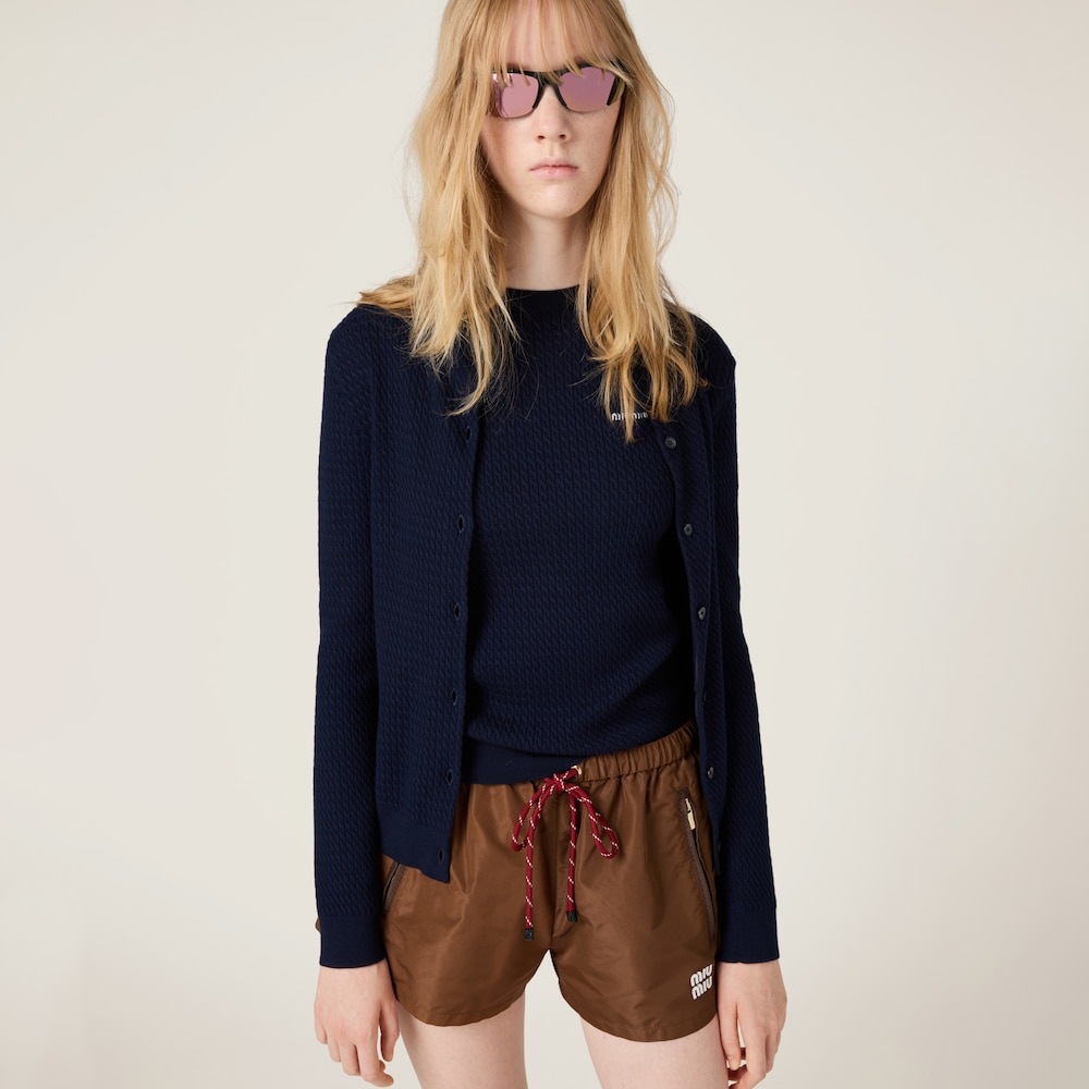 Cashmere and silk cable-knit crew-neck sweater