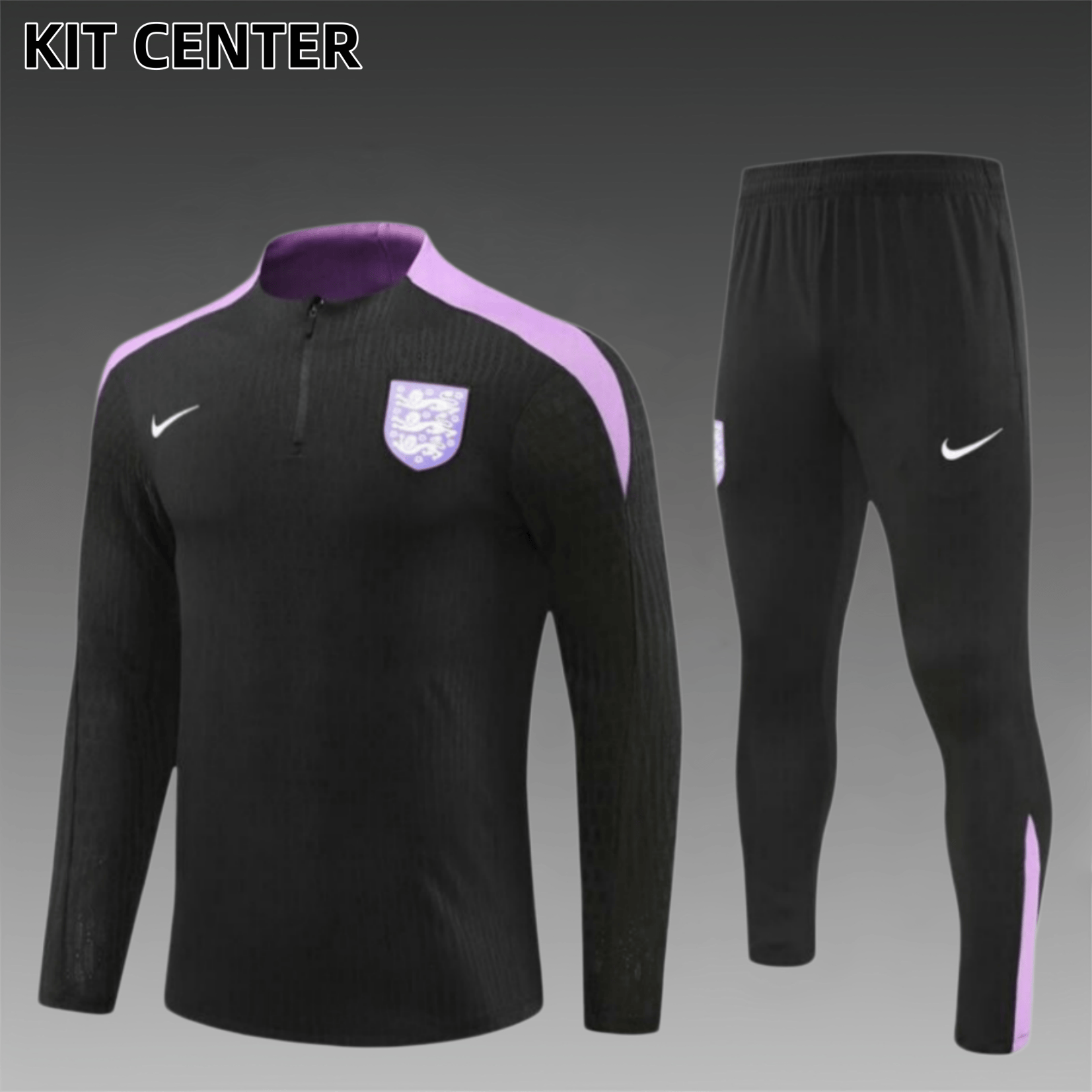 2024/2025 England Black Half Zip Training Kit -  (Adult Kids Kit)