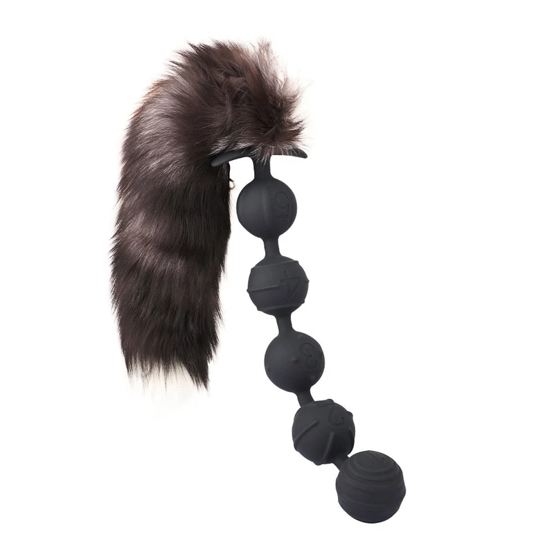 Penta - Silicone Anal Beads - 5 Beads with Tail