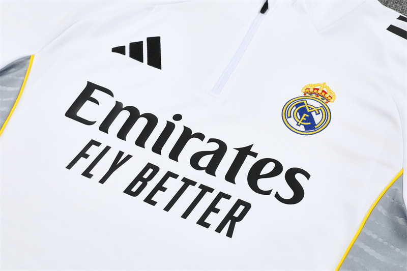 25/26 Real Madrid white Half Zip Training Kit (Adult Kids Kit)