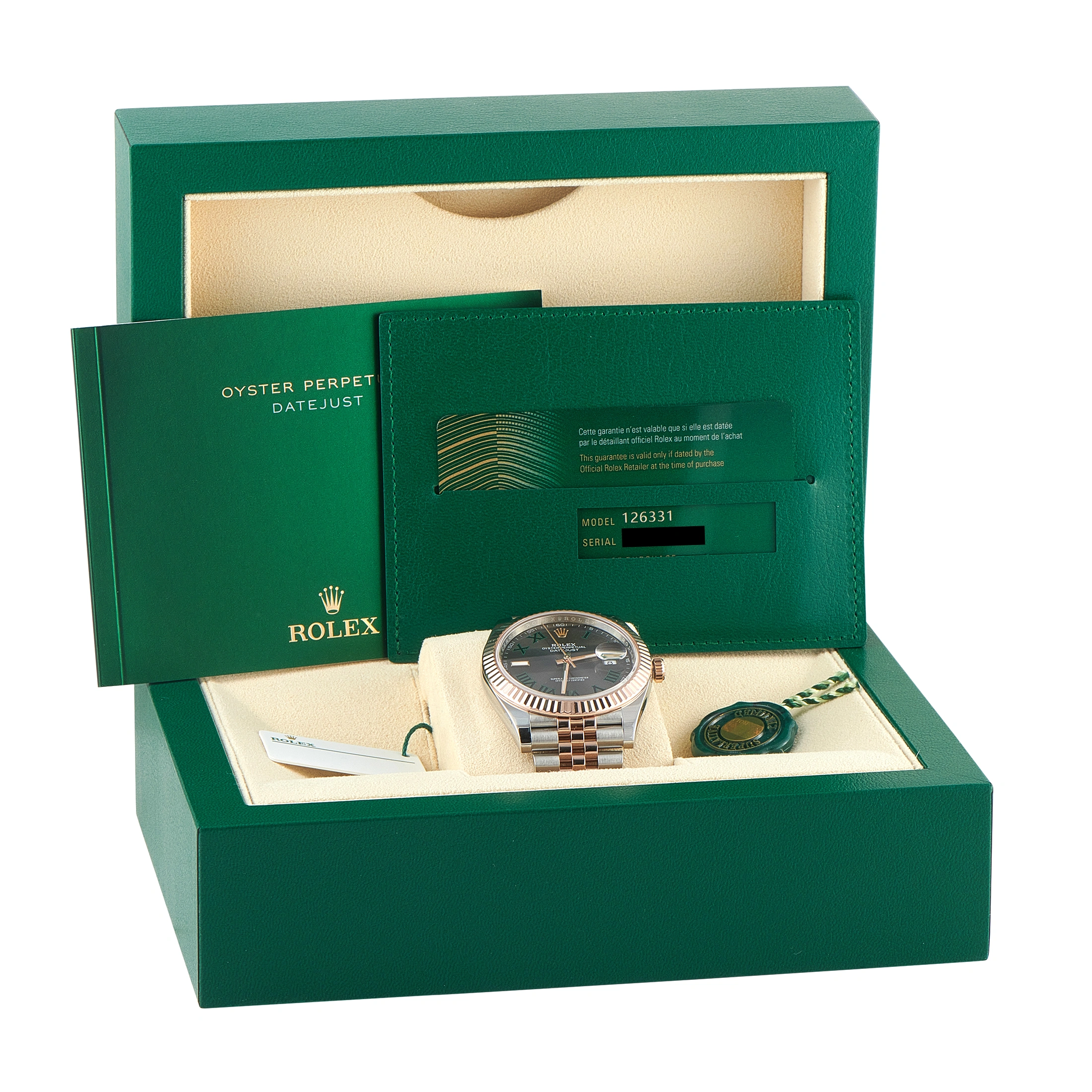RolexDatejust 41 Wimbledon Dial Two-Tone Jubilee Watch 126331-0016