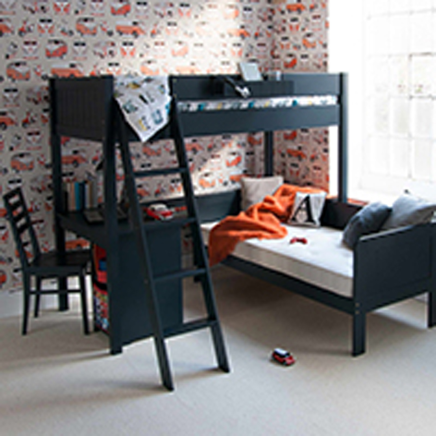 FARGO HIGH SLEEPER LOFT BED WITH FUTON AND STORAGE DESK