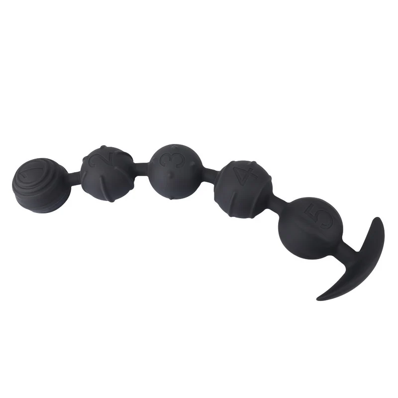 Penta - Silicone Anal Beads - 5 Beads with Tail