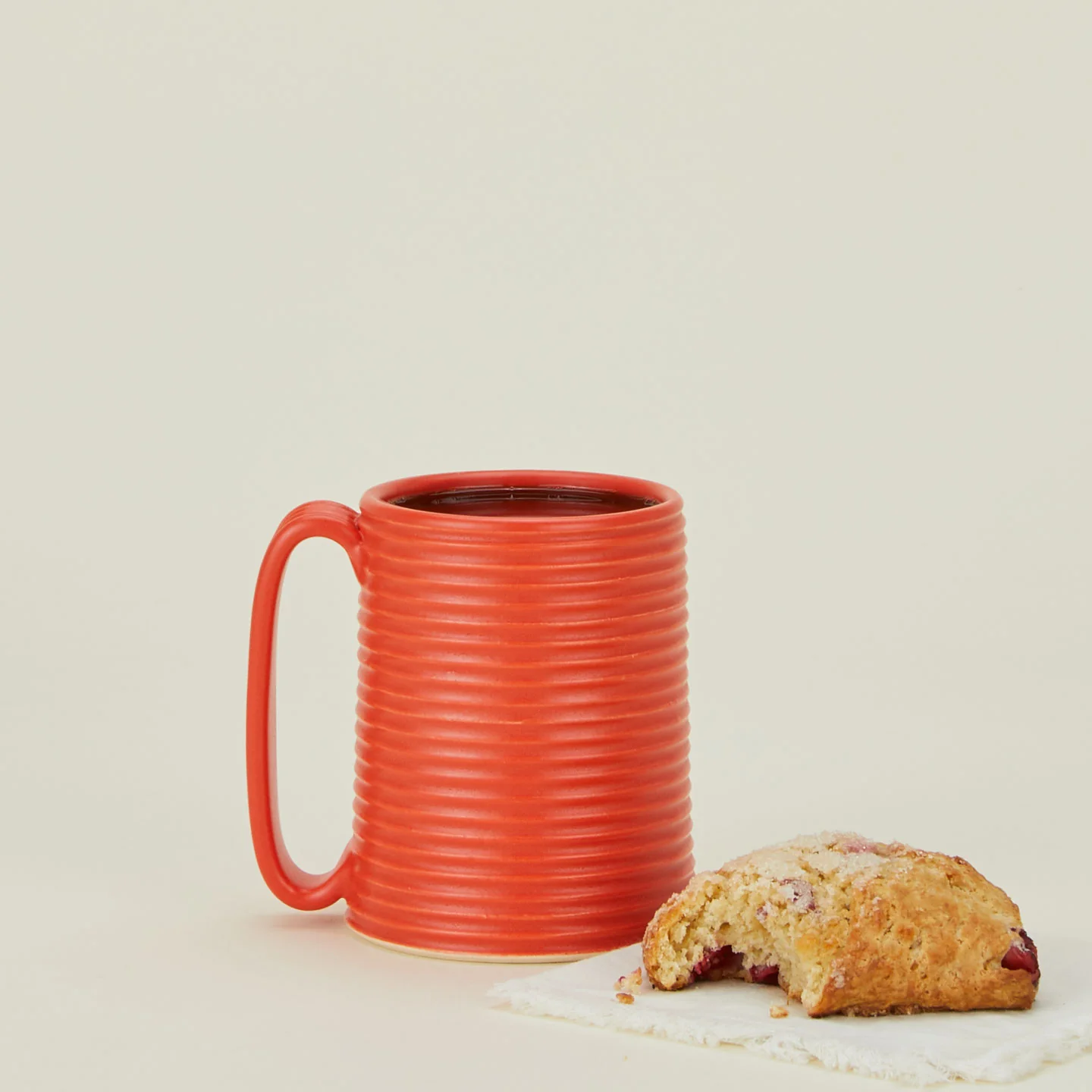 Tall Ribbed Mug - Paprika