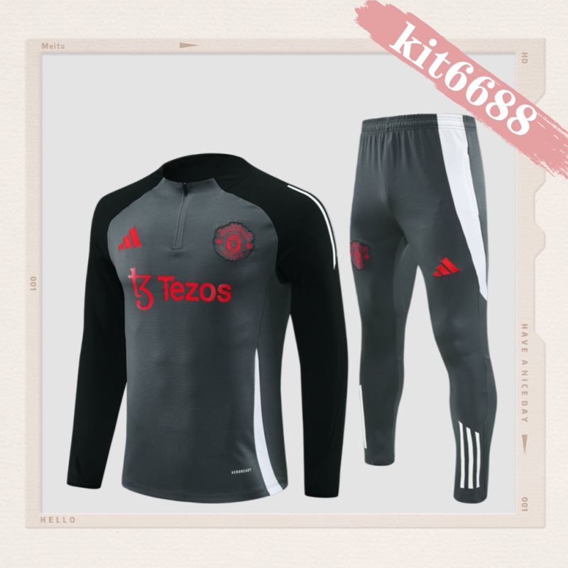 24/25 Manchester United dark grayHalf Zip Training Kit (Adult Kids Kit)
