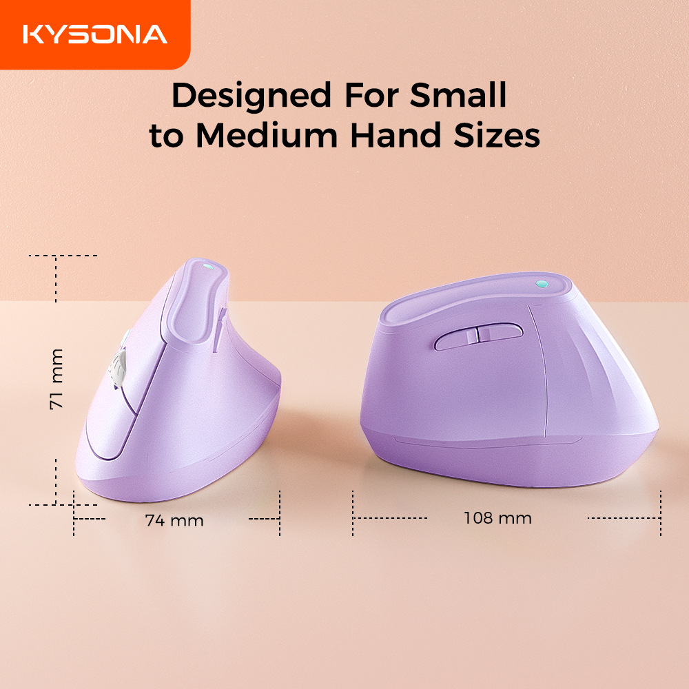 Ergonomic Vertical Wireless Mouse, 2.4G & Bluetooth Dual Mode, 4000 DPI, Silent Click Vertical Computer Mice for Laptop Desktop Office Use