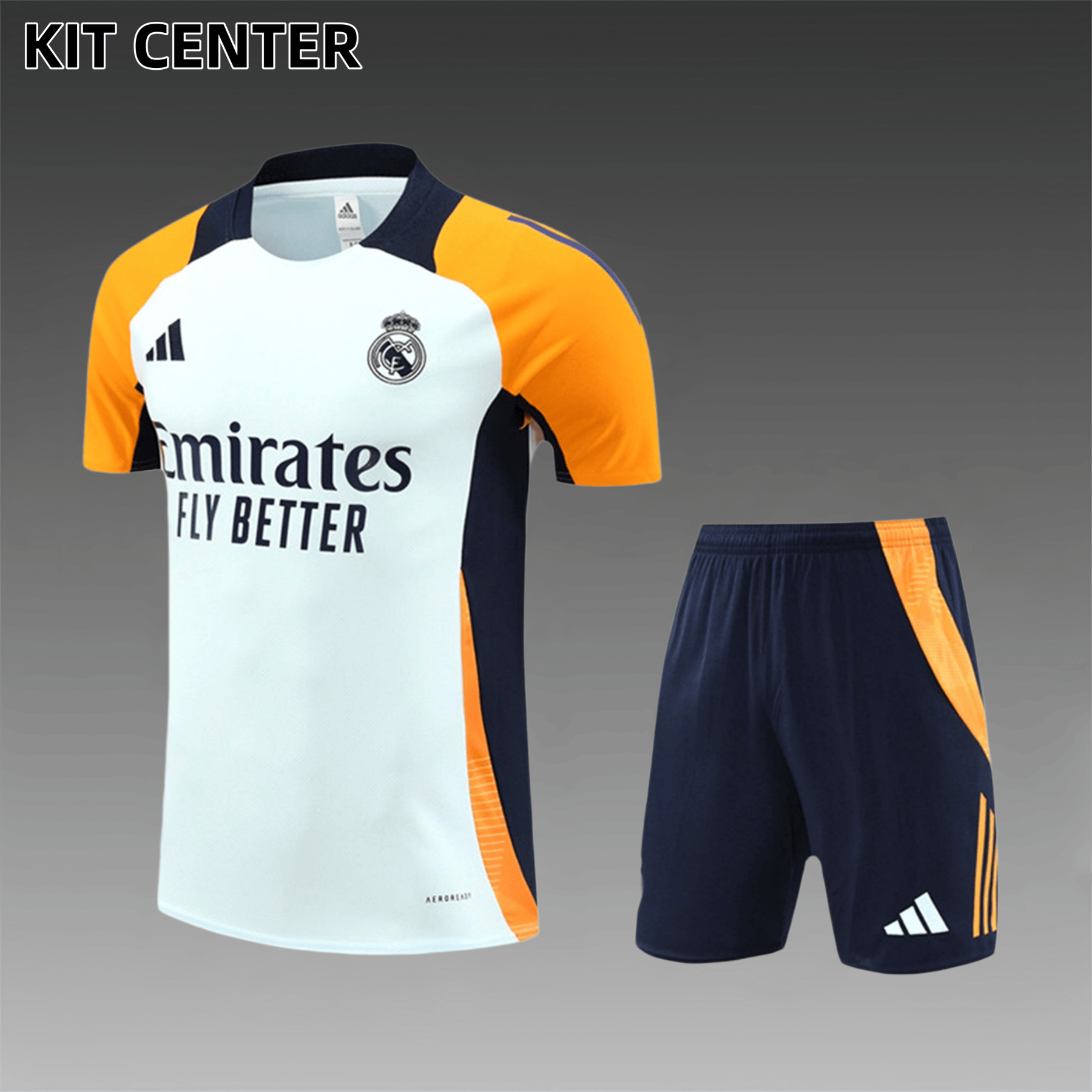 2024/2025 Real Madrid Yellow Adult Short Sleeve Training Suit (Adult Kit)