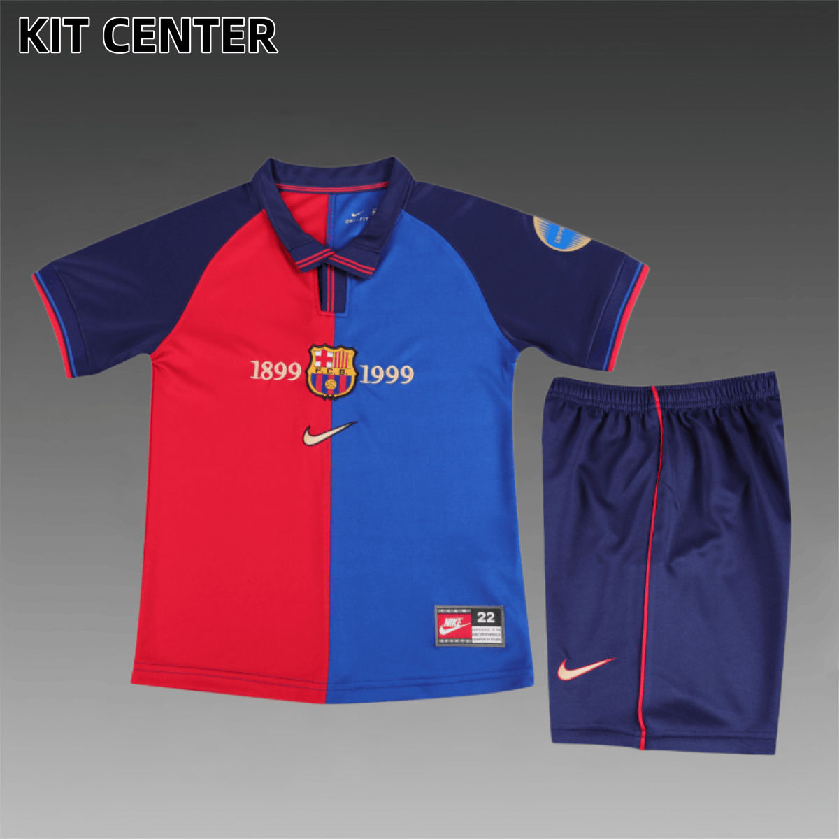 1899/1999 Barcelona home Retro Football Shirt (Kids Kit)