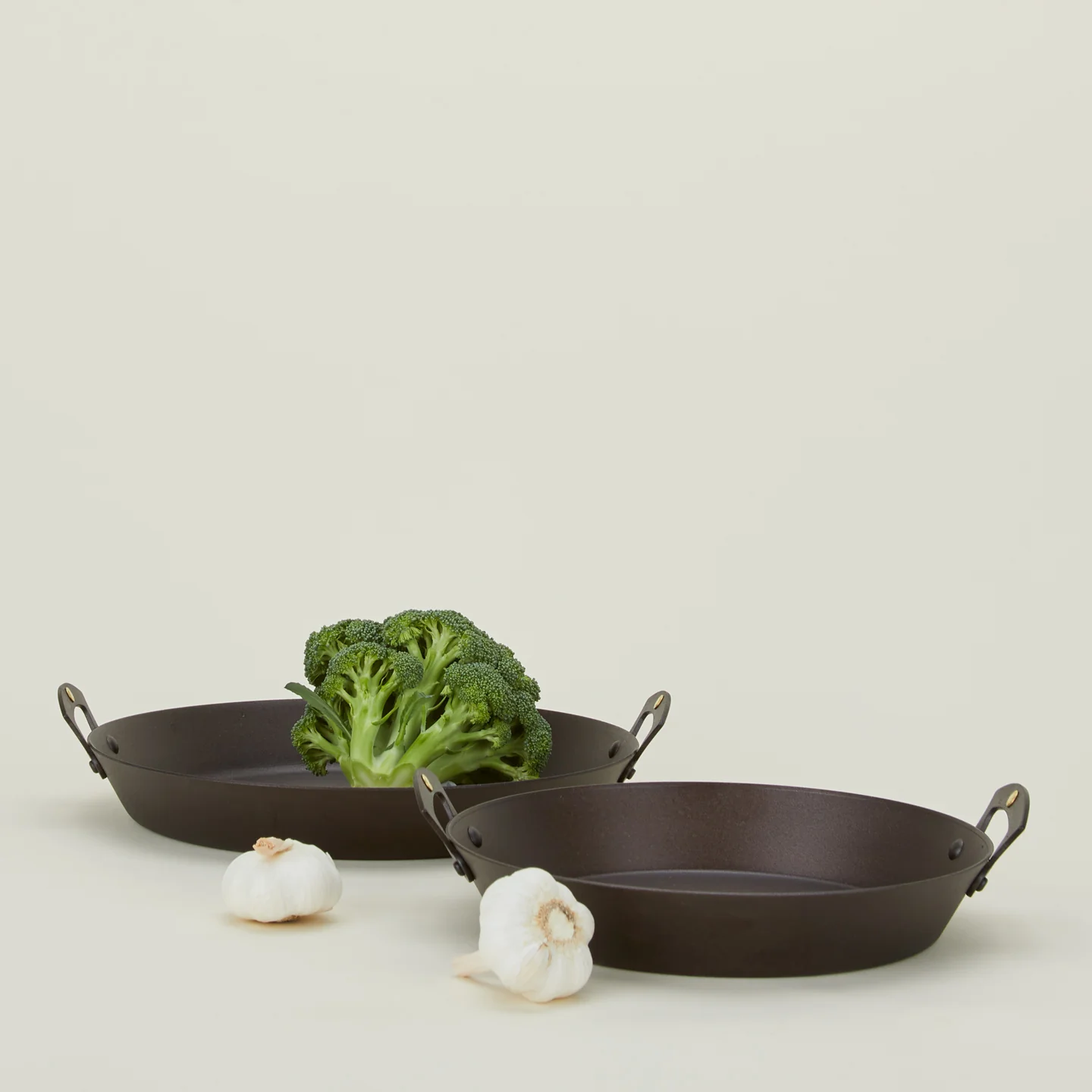 Spun Iron Two Handled Saute Pan