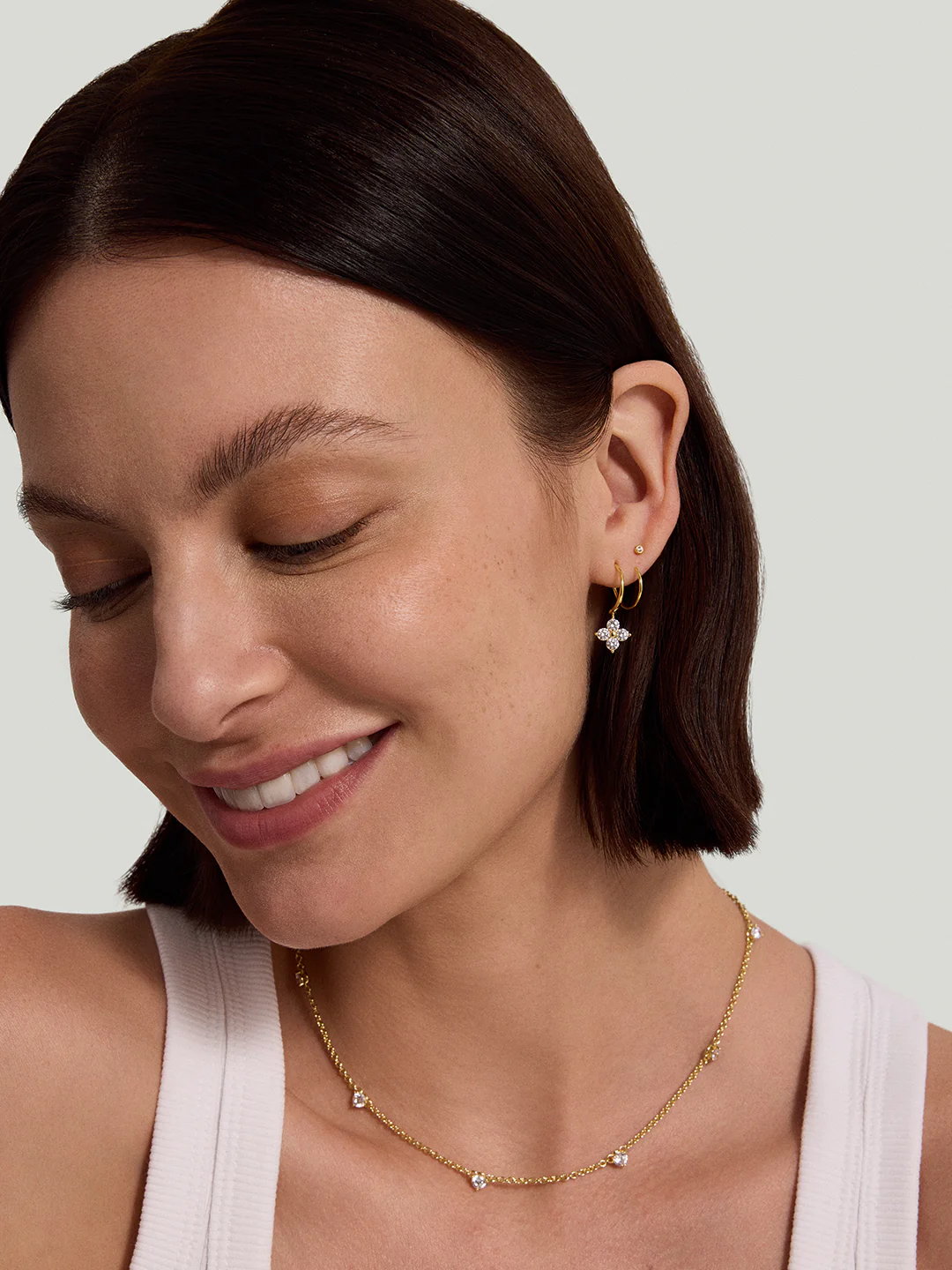 Sapphire Cluster Double Hoops