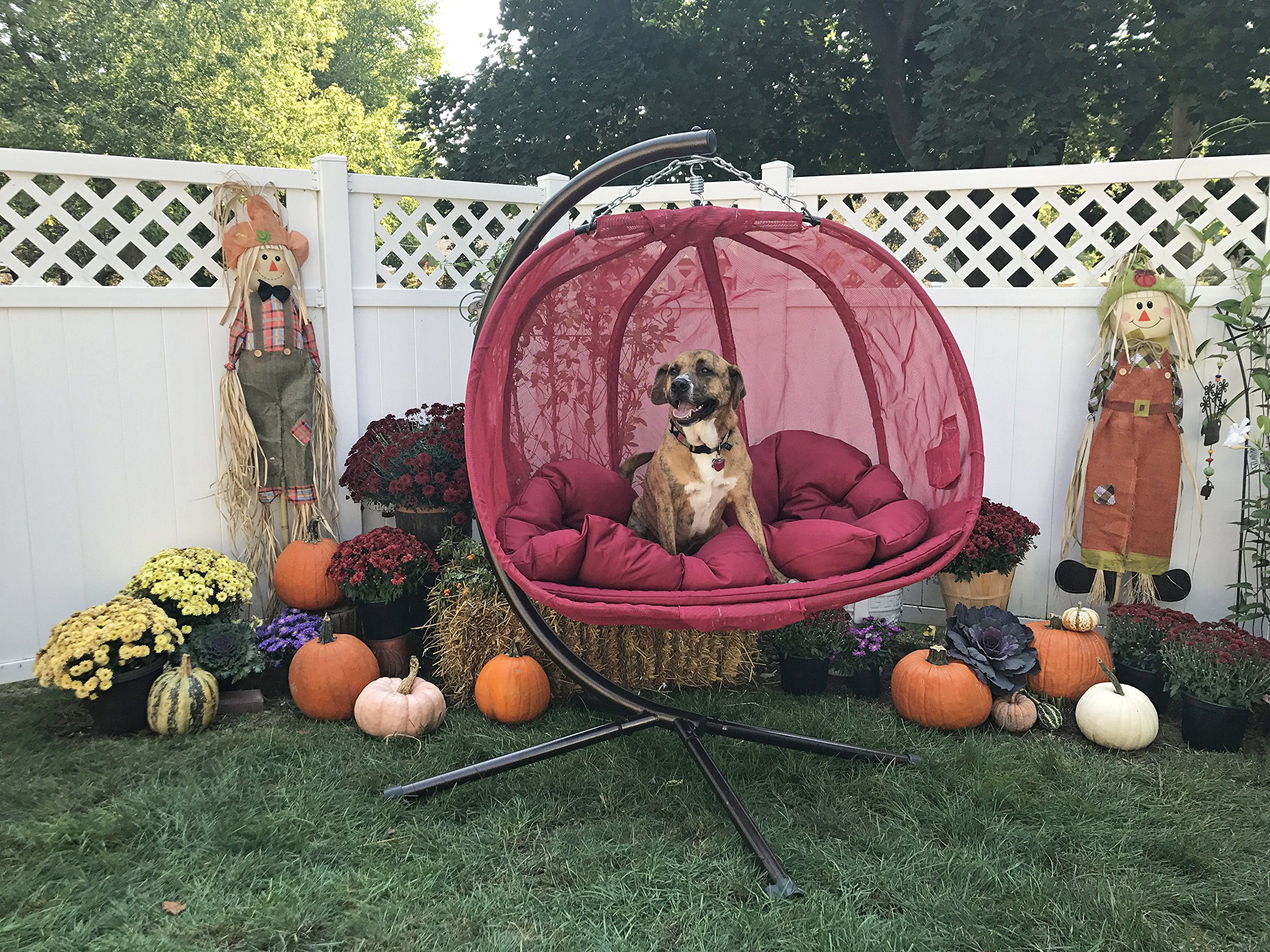 Hanging Pumpkin Loveseat Chair with Stand