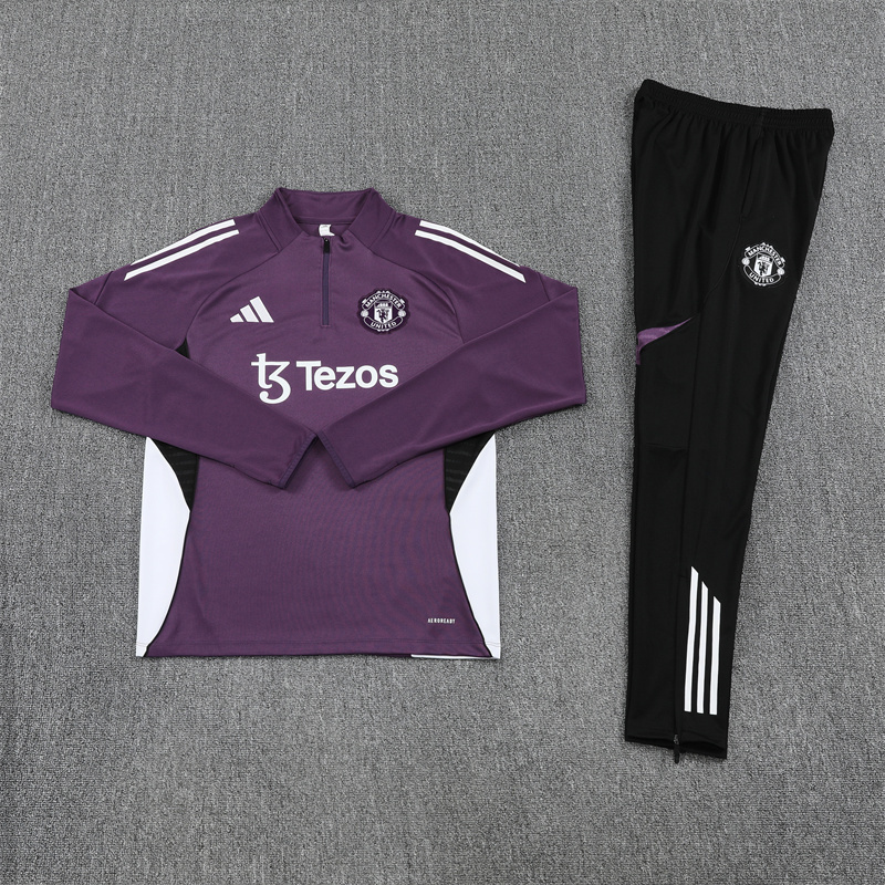 25/26 Manchester United Purple Half Zip Training Kit (Adult Kids Kit)