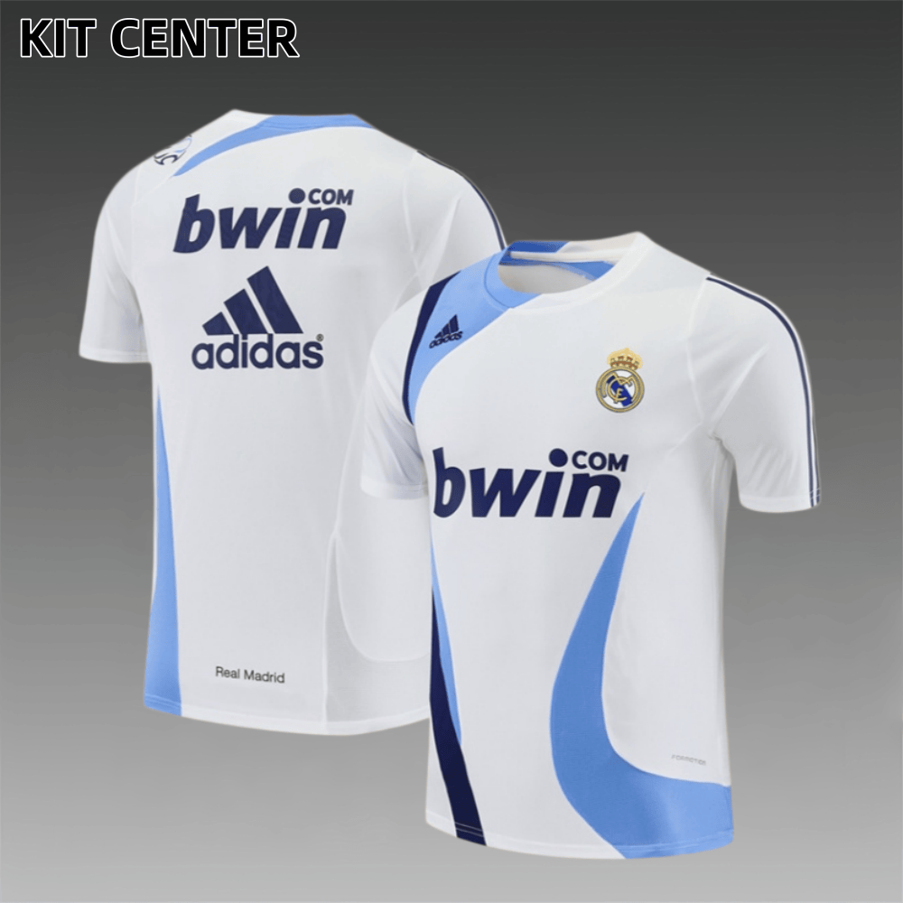 07/08 Real Madrid Retro Training Uniform short sleeves- Sleeve Football Shirt