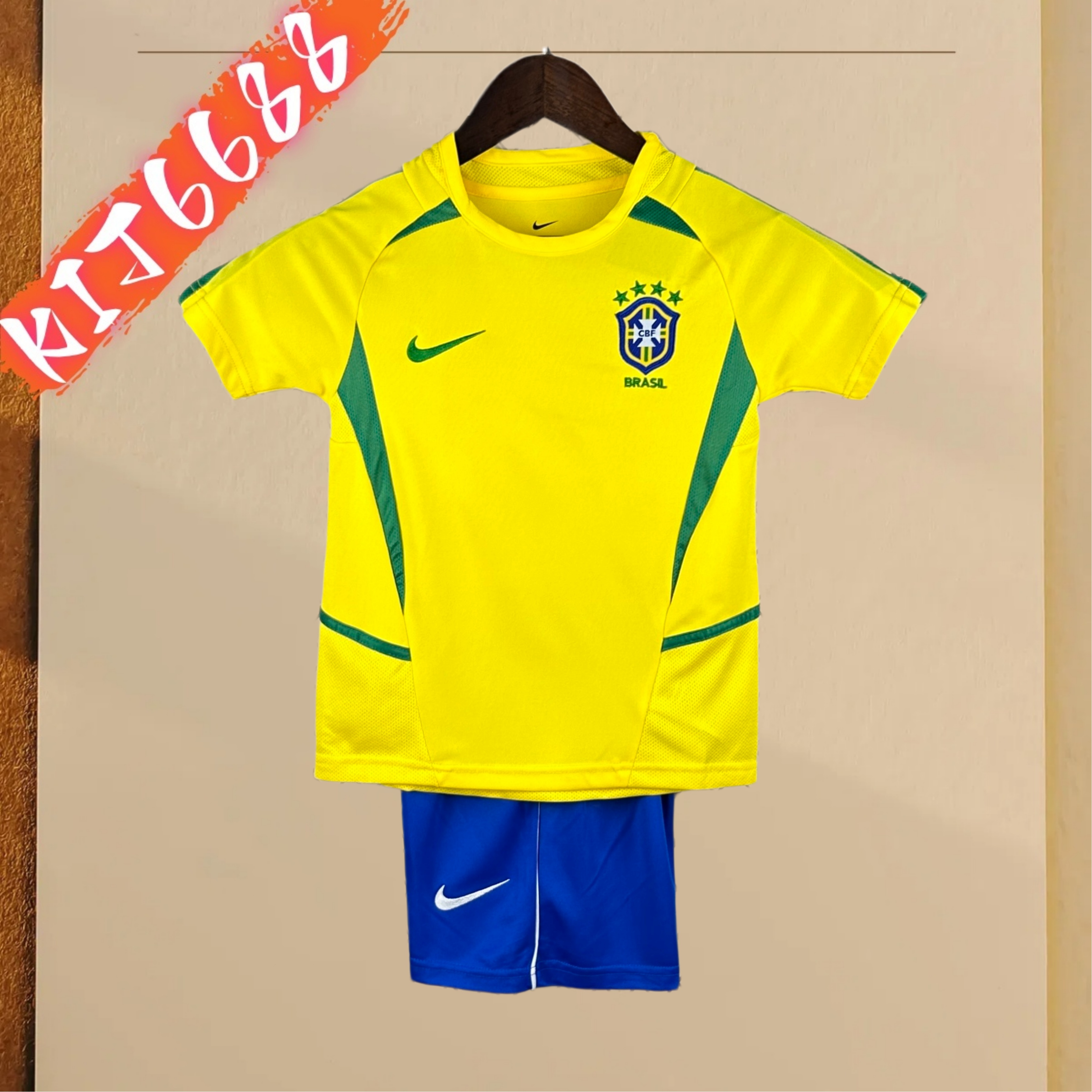 2002 Brazil home Retro Kids Kit