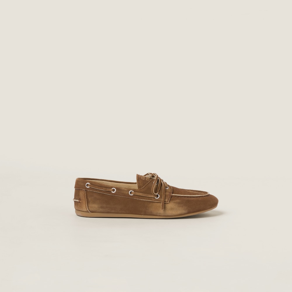 Faded unlined suede loafers