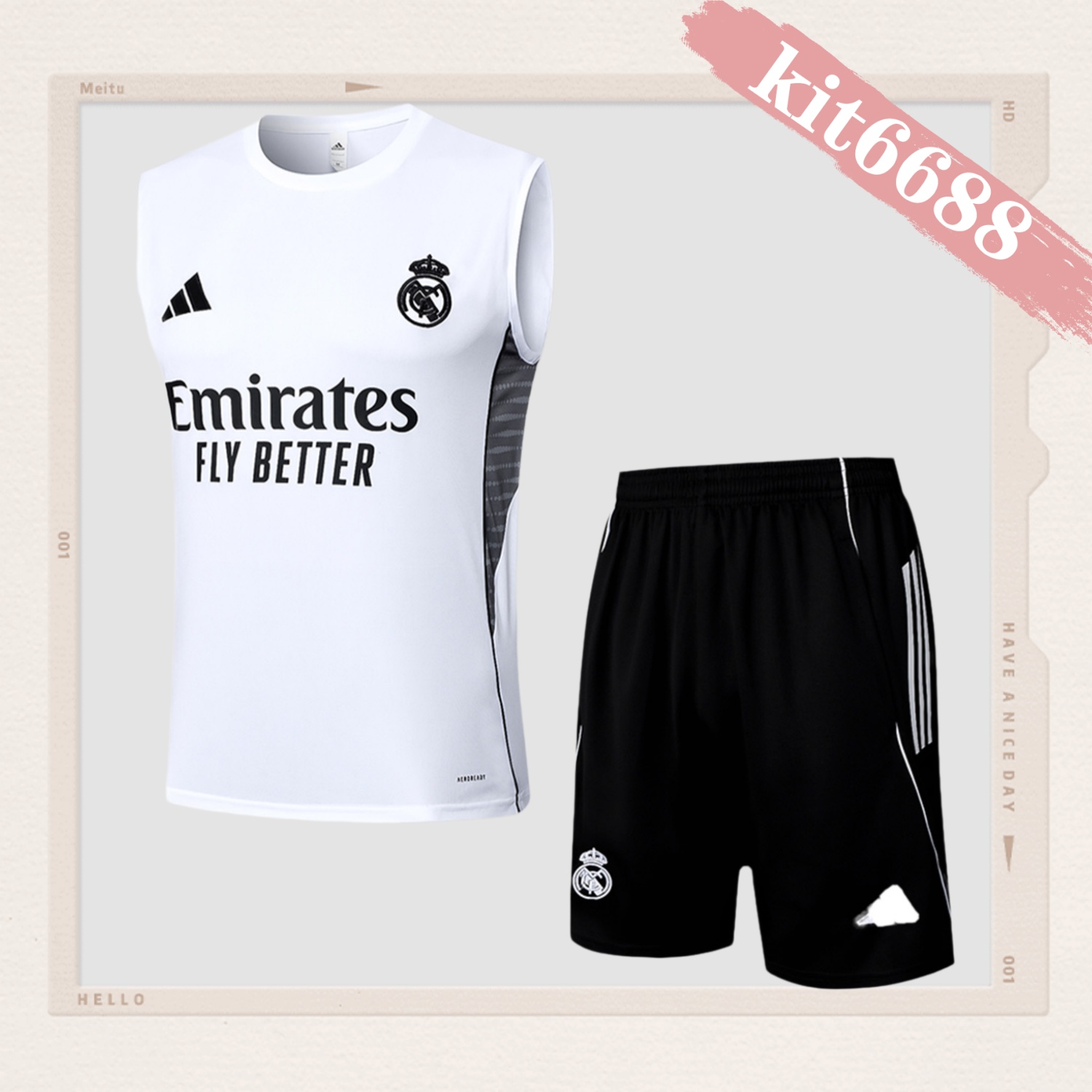 2024/2025 Real Madrid white adult vest training suit (Adult Kit)