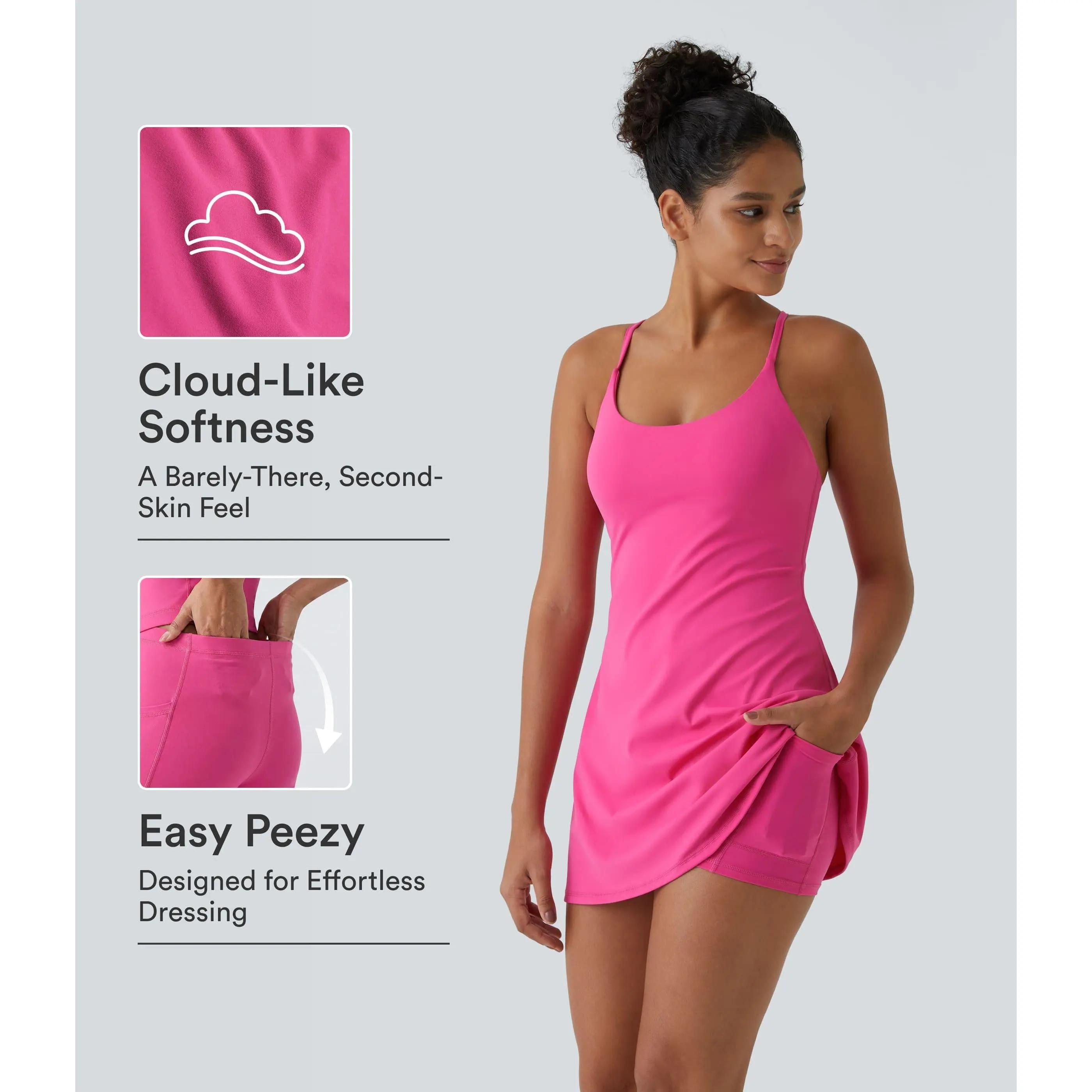 Plush Backless Active Dress-Easy Peezy, Spring Dresses, Dance Dresses for Women