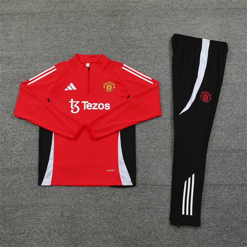 24/25 Manchester United red Half Zip Training Kit (Adult Kids Kit)