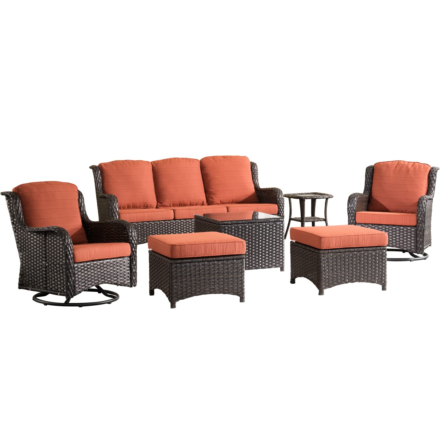 Patio Furniture Sets 7 Pieces Outdoor Furniture All Weather Wicker Conversation Set