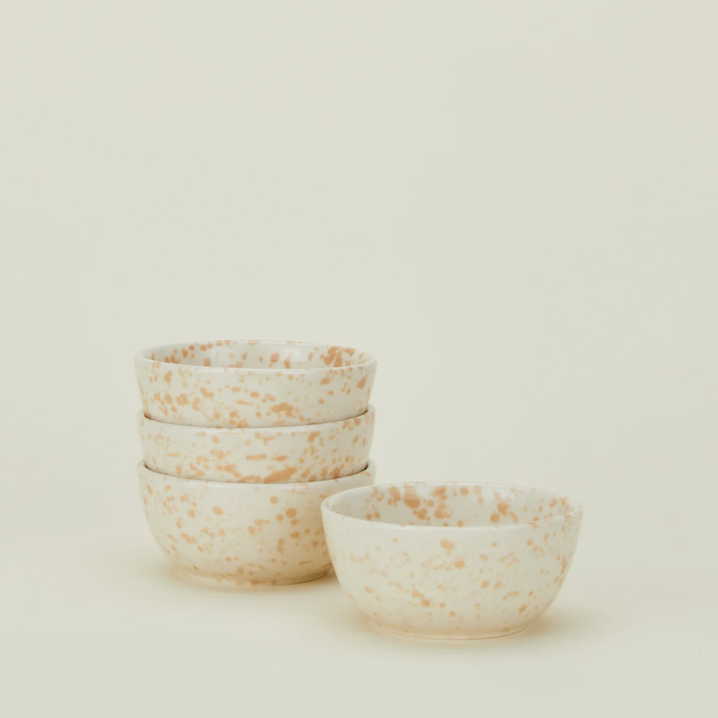 Splatterware Bowl, Set of 4 - Latte